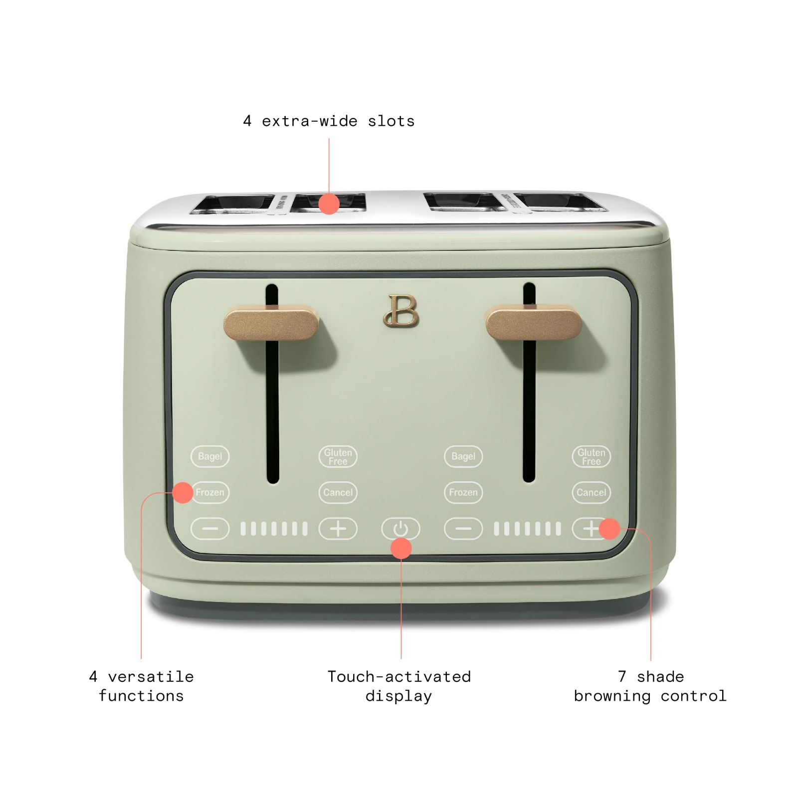 Title 3, 4-Slice Toaster with Touch-Activated Display, S...