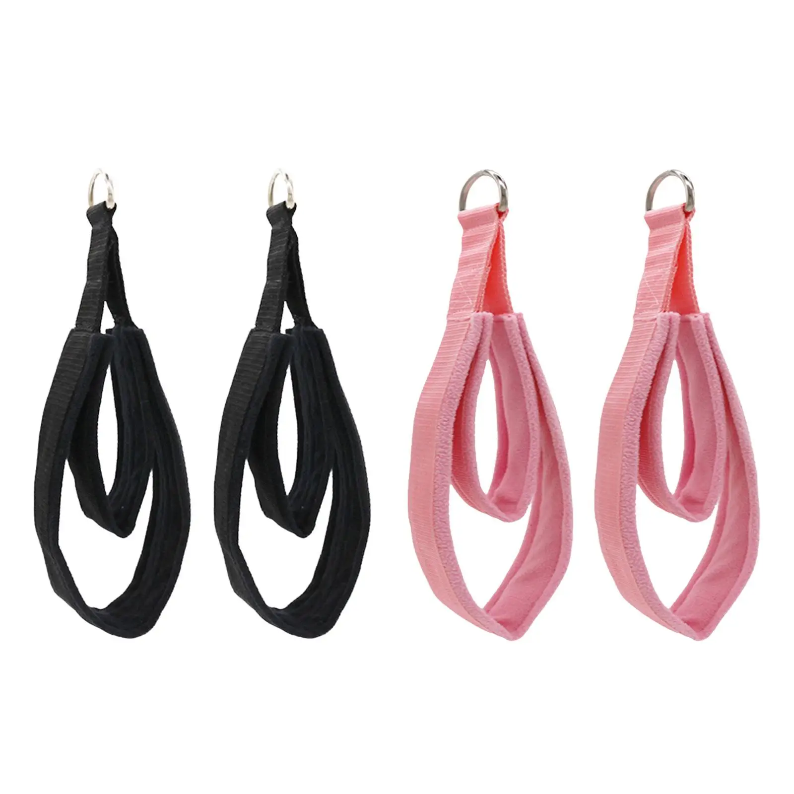 2x D Rings Straps Stretch Exercise Band Pilates Double Loop Straps Pilates Straps for Reformer Home Gym Gymnastics Women Men
