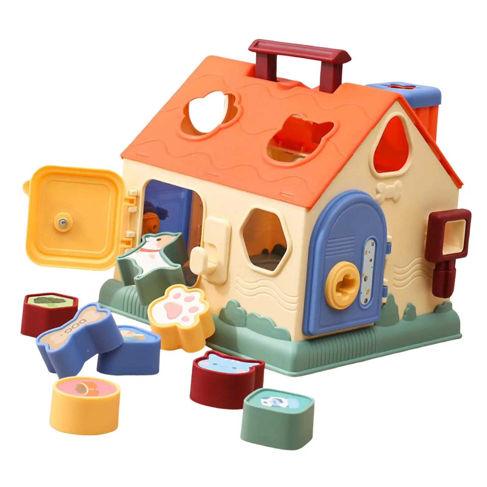 Shape Sorter House Sensory Toy Fine Motor Skills Color Shape Sorting Matching Toy for Ages 3 4 5 Years Old Holiday Gift Kids