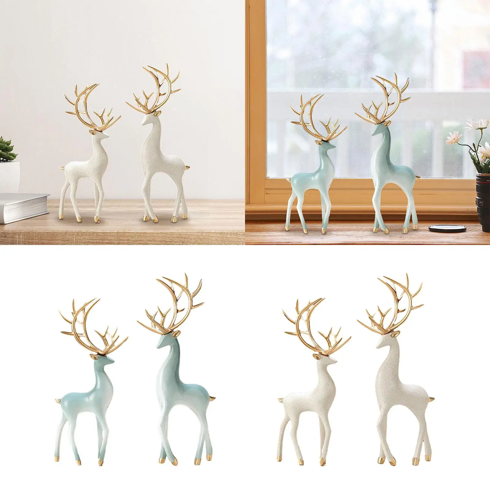 Animal Statue Nordic Art Gifts Ornament Resin Crafts Deer Sculpture Decoration Deer Figurines for Bathroom Car Home Shelf Desk