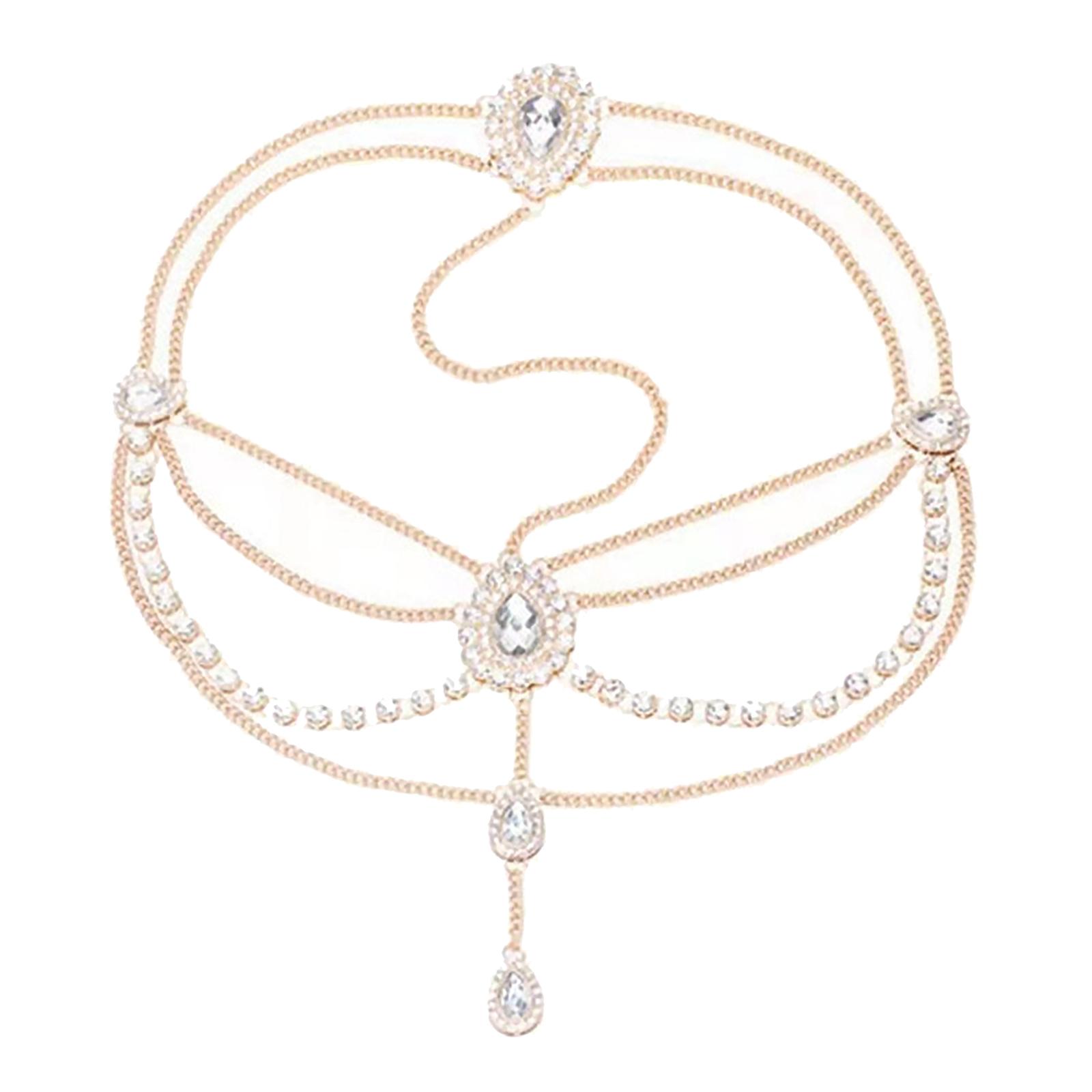 Head Chain Bohemian Indian Hair Accessories with Drop Pendant Jewelry Hair Band Headband for Wedding Prom Bridal Hairstyle Women