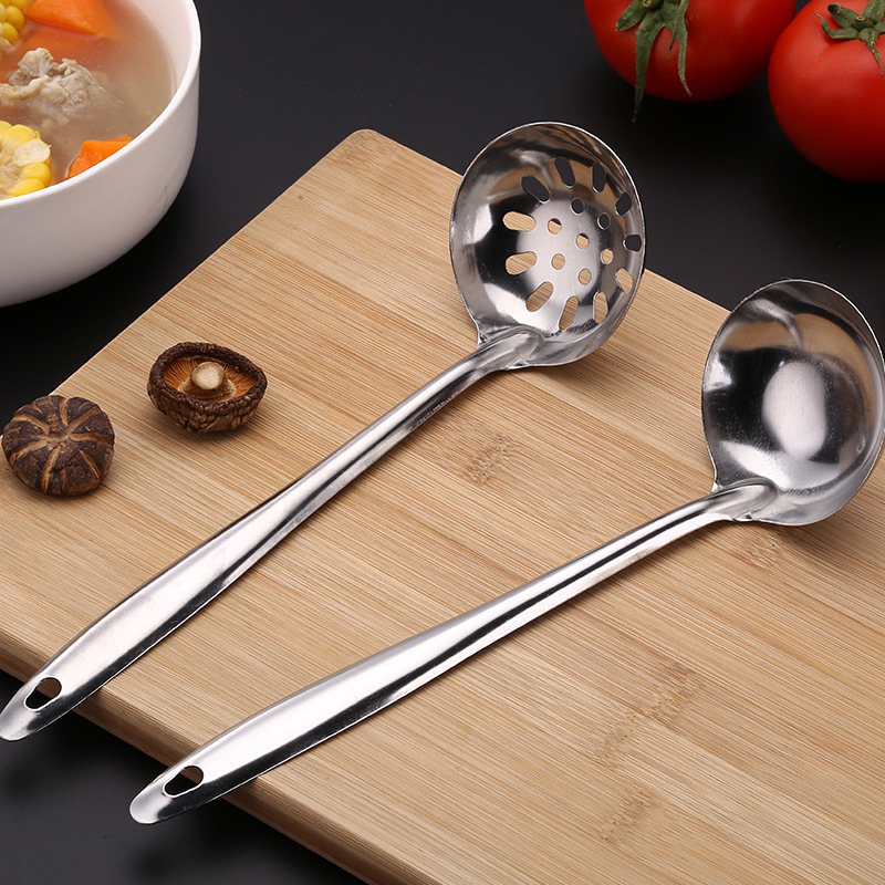 Description Picture 2 of itemStainless Steel Long Handle Ladle Serving Spoon Unbreakable Big Round Dinner Scoop Creative Kitchen Cooking Utensils Tableware