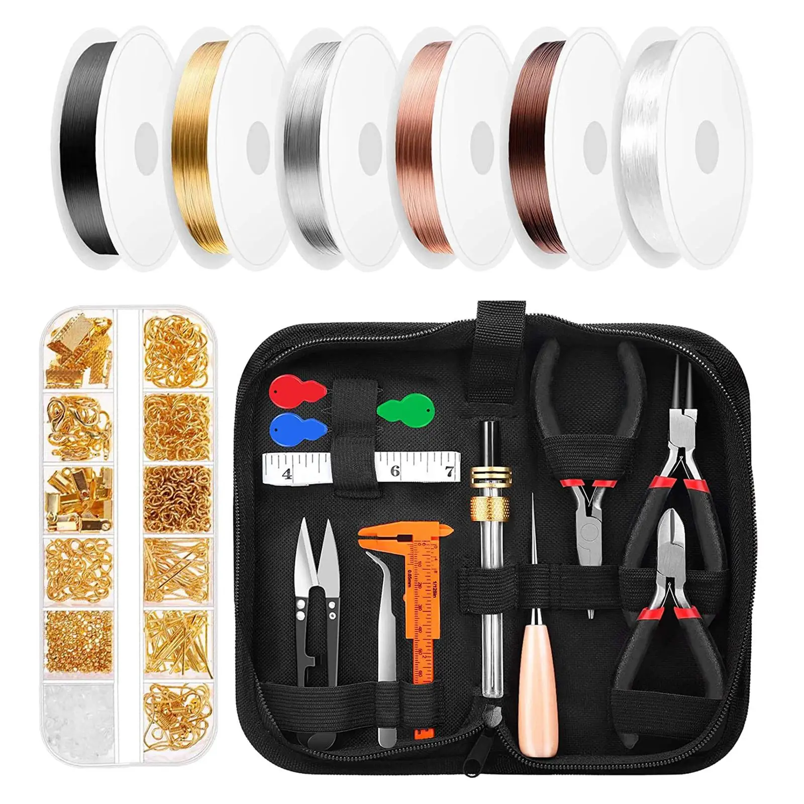 Jewelry Making Kit Beading DIY Pliers Open Rings Jewelry Making Supplies Kit