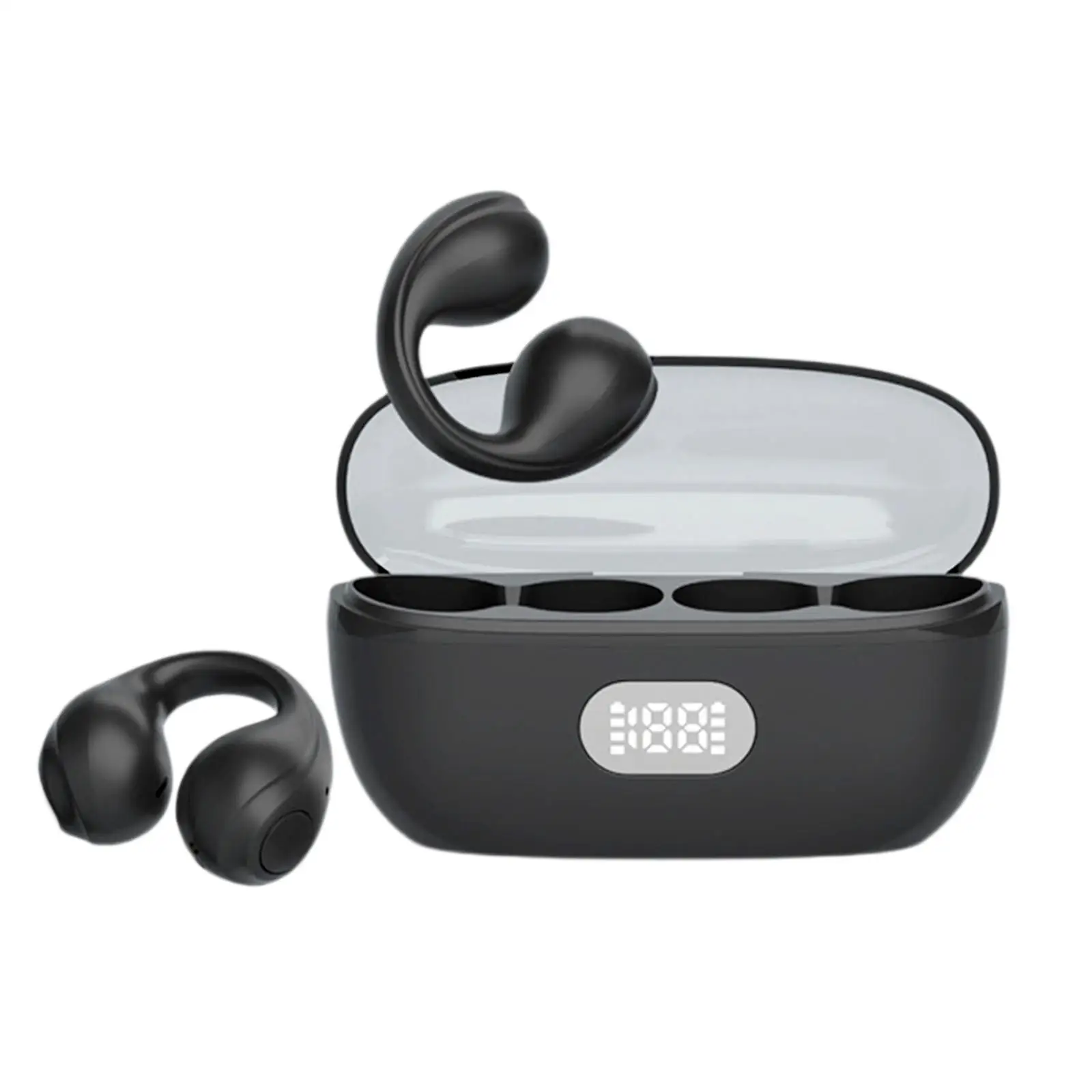 Wireless Clip On Headphones V5.3 Low Latency Open Ear Headphones for Workout Business