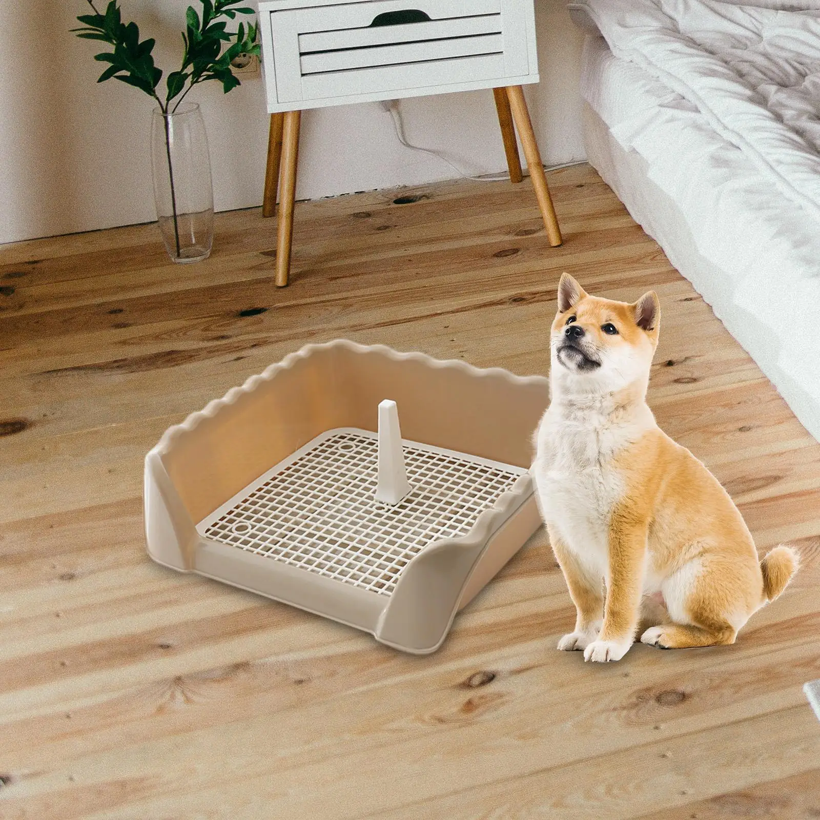 Indoor Dog Potty Tray with Protection Wall Every Side Litter box Toilet