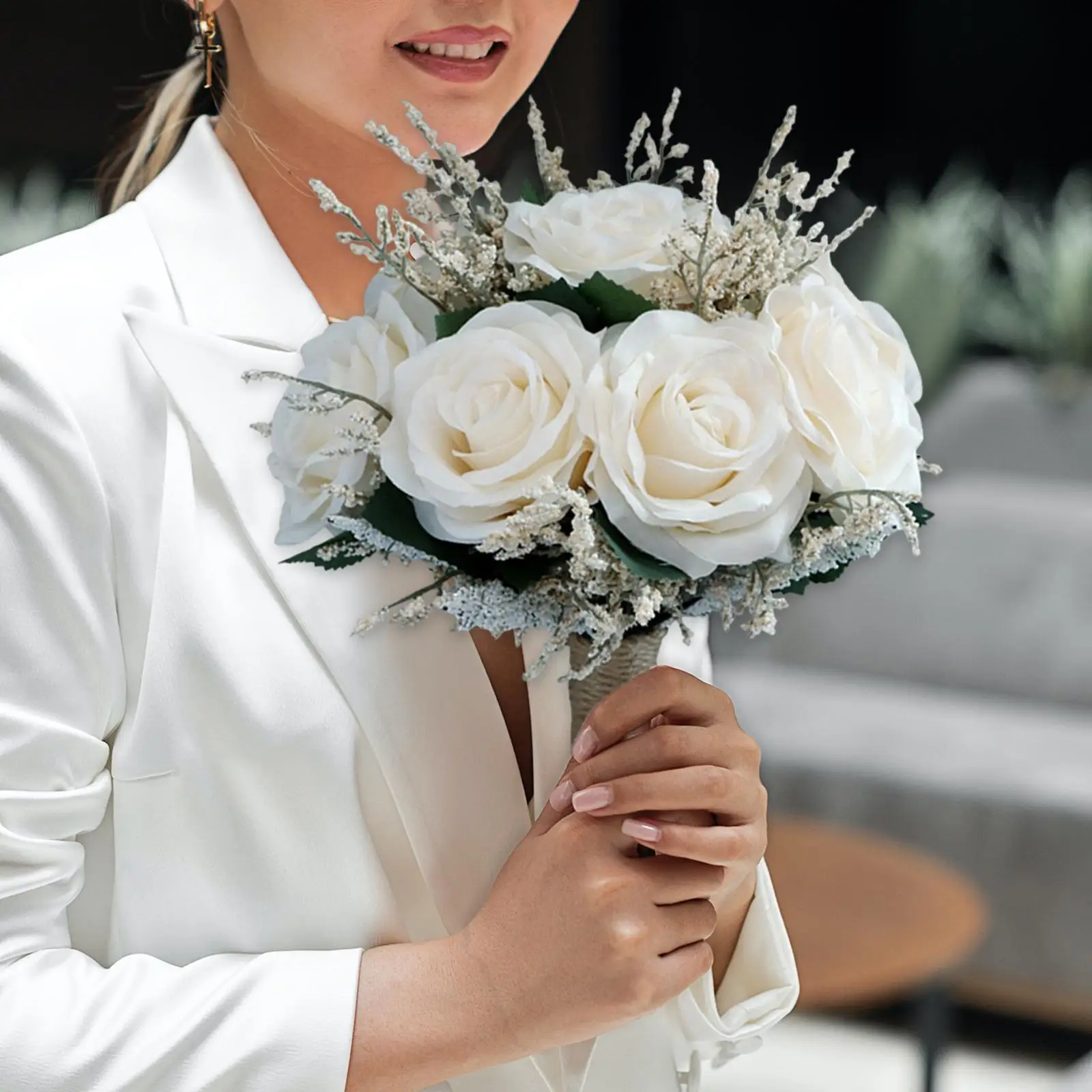 Wedding Bridal Bouquet, Artificial Flowers, Decorative Bouquet, Holding Flowers Wedding Bouquet