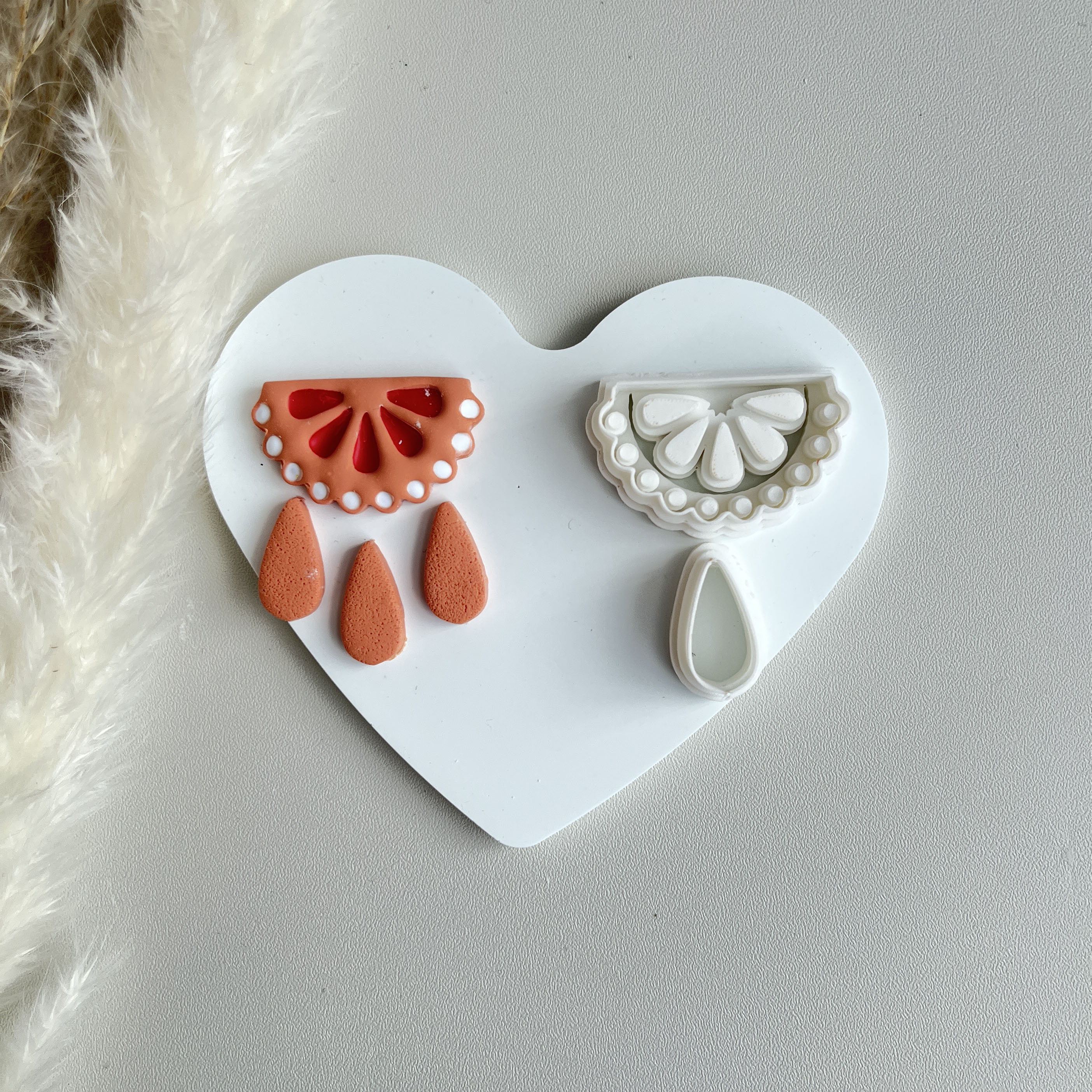 Vintage komplexe Blumenmuster Form Polymer Clay Formen Ton schneider für DIY Ohrringe Schmuck Dekoration – Detail 6