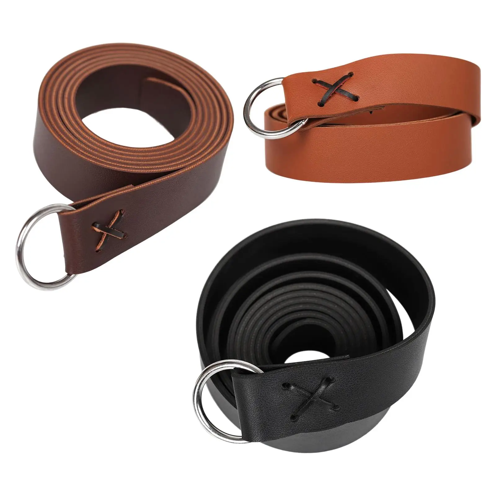 Leather Medieval Belt Costume Accessories Waistband Viking Belt for Halloween Stage Performances Medieval Events Decoration