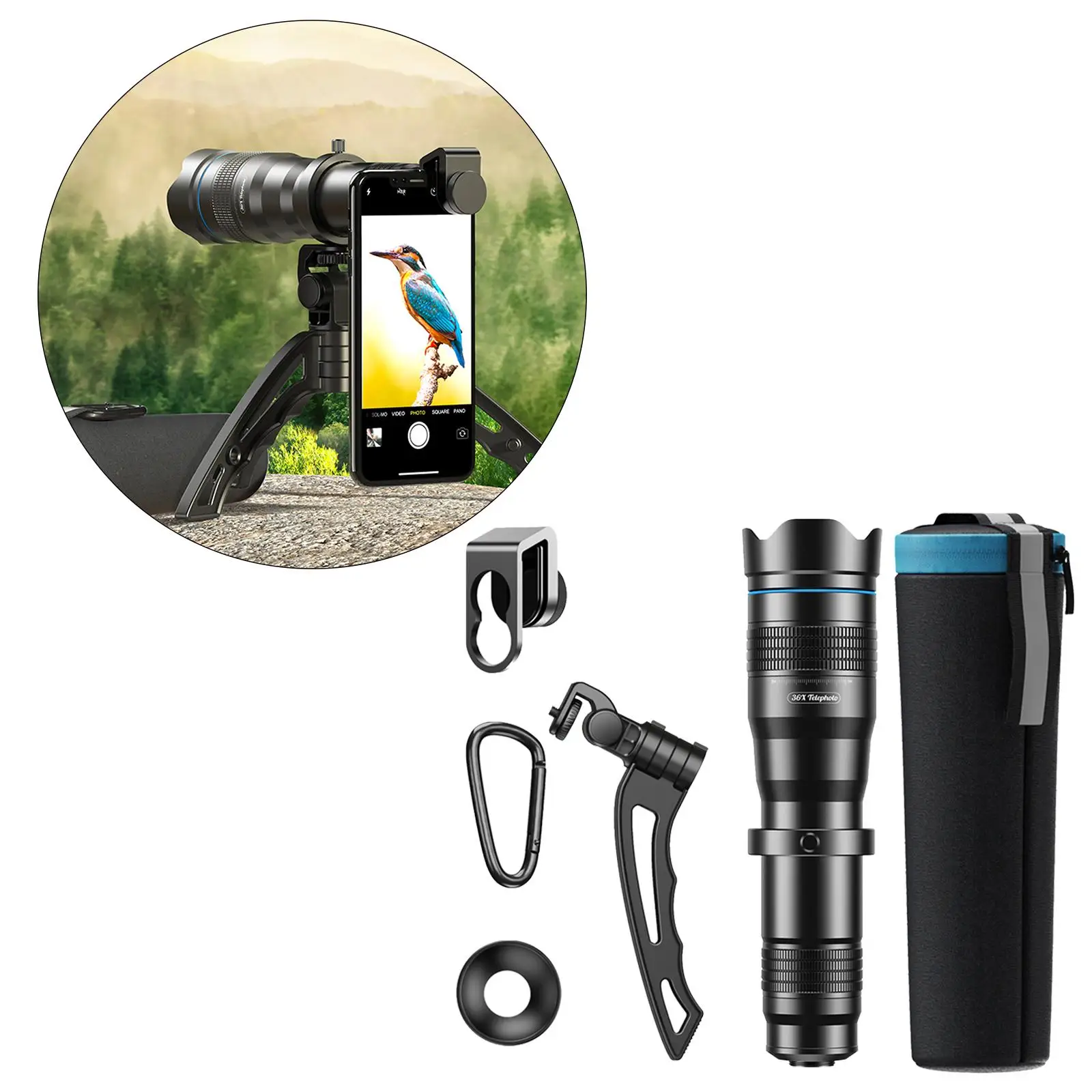 36x  Phone Lens with Tripod Telescope Lens, Coated Glass 