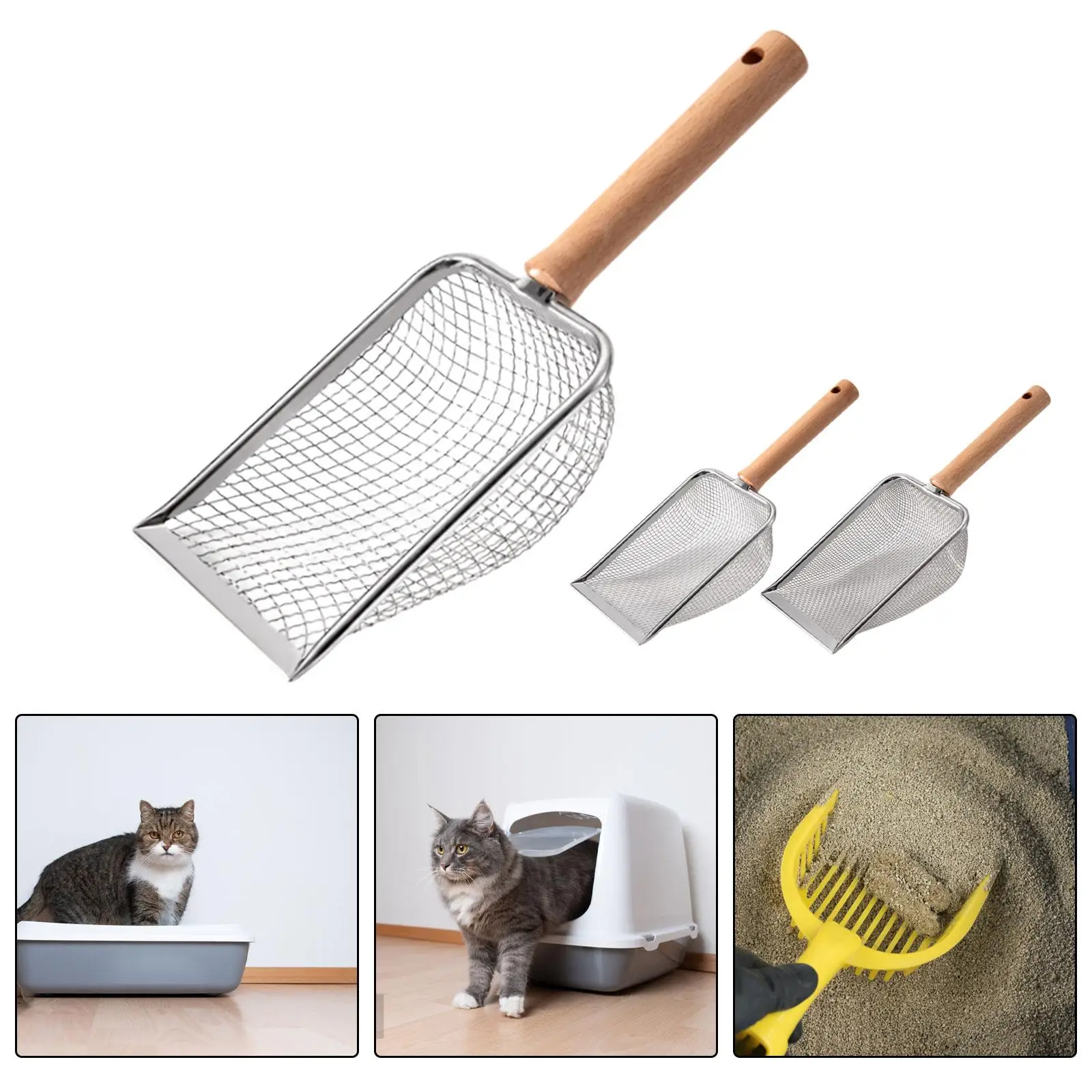 Litter Scooper Long Handle Deep Shovel Portable Reptile Sand Shovel Cat Litter Spoon for Hamster Lizards Kitten Kitty Aquarium