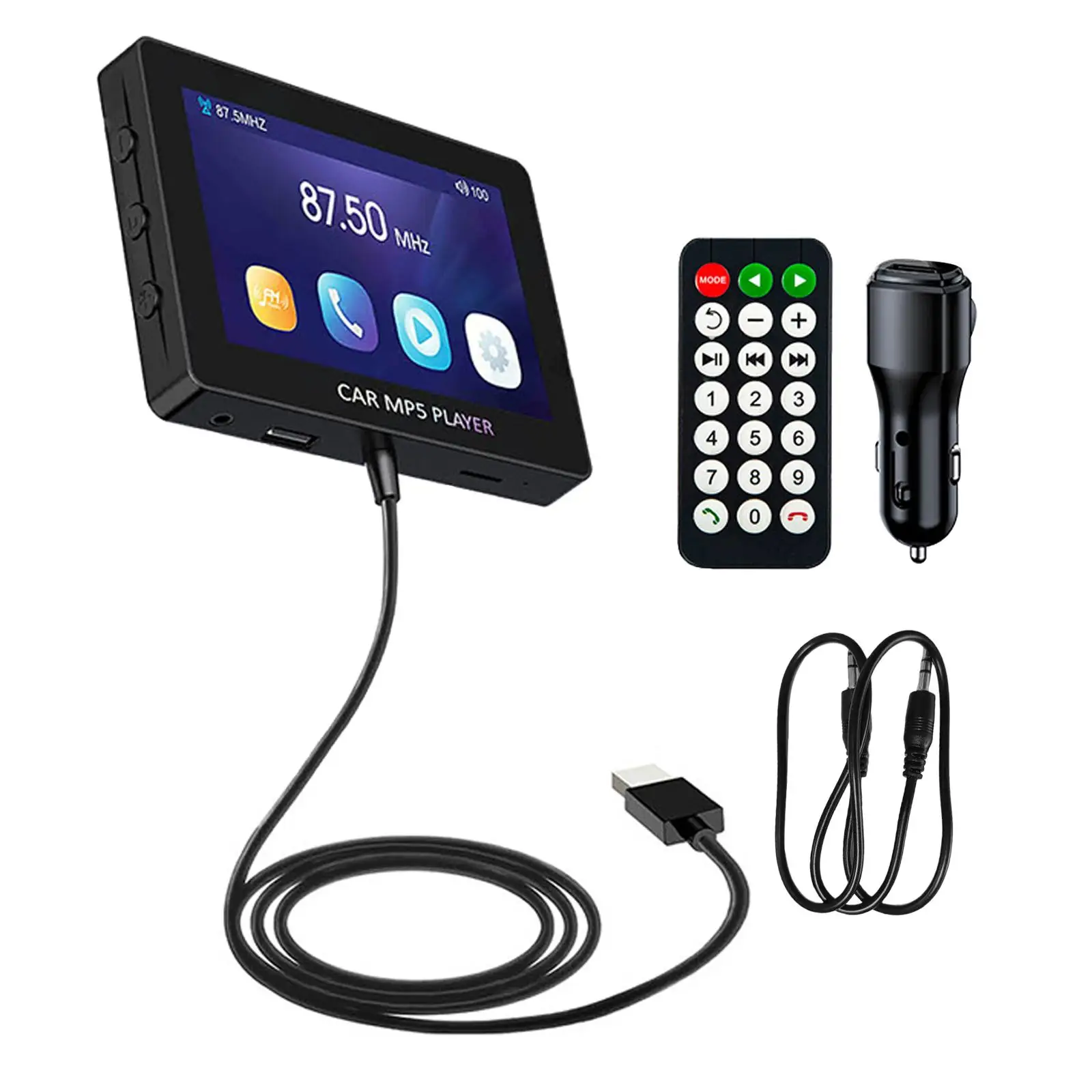 Car Video Player Display Screen Charging for Phone with Remote Control 4.3