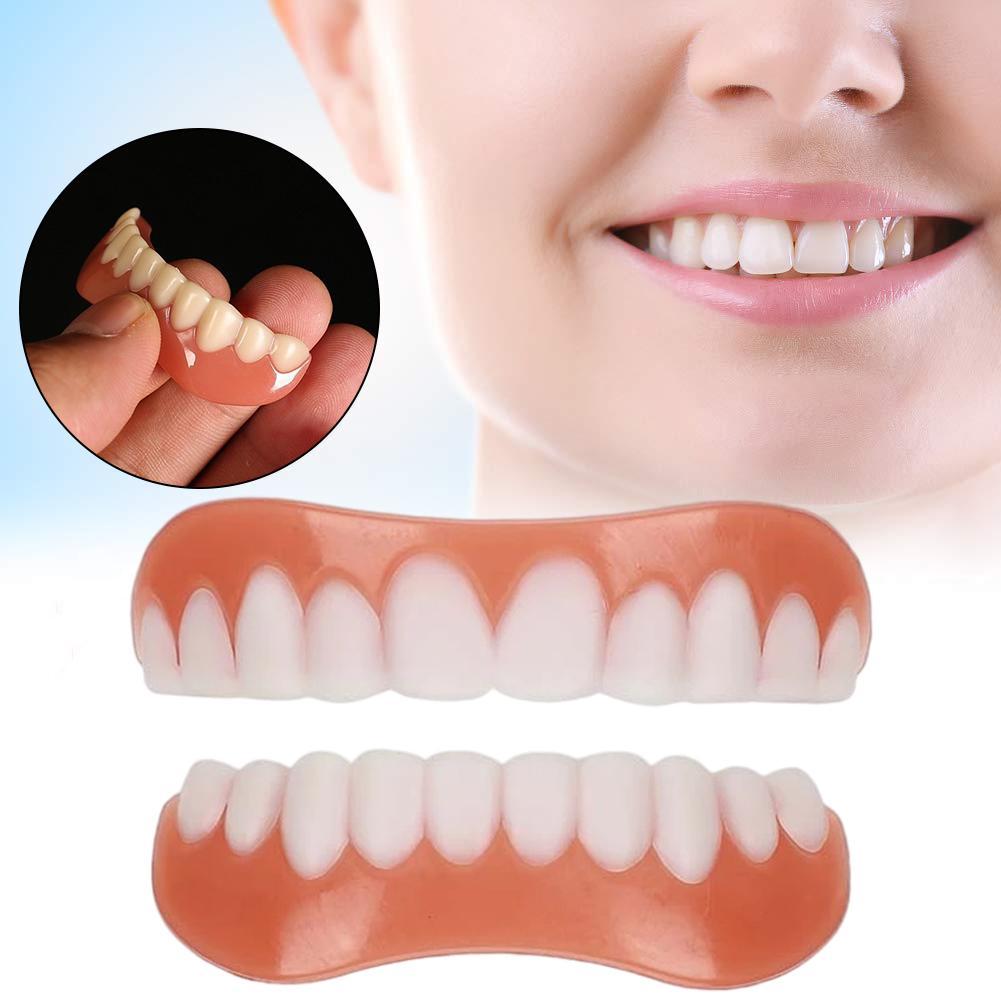 Best of Upper + Lower Cover Silicone Cosmetic Denture Beauty Simulation 2pcs Silicone Tool Braces Venda Quente Care Prosthes Dental D2R4 Reviews & Tips