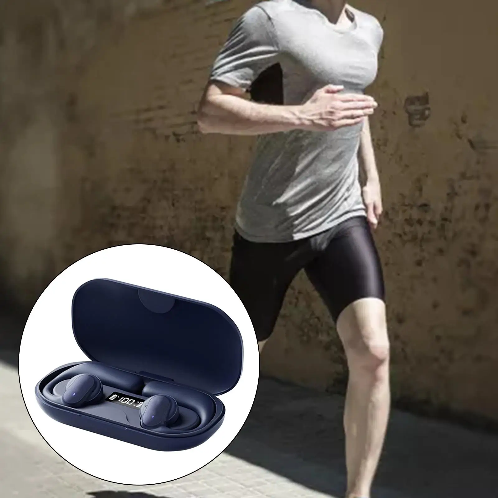 Ear Hooks Earphones Noise Reduction Bluetooth Headphones Headsets Wireless Earbuds for Sports Gym Running Working Gaming Workout