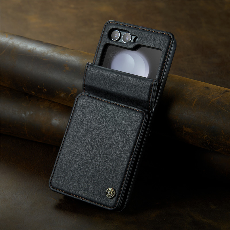 EUCAGR Luxury Magnetic Wallet PU Leather Case For Samsung Galaxy Z Flip 5 6 7 Card Solt Holder Pocket Cover For Galaxy Z Flip7 5