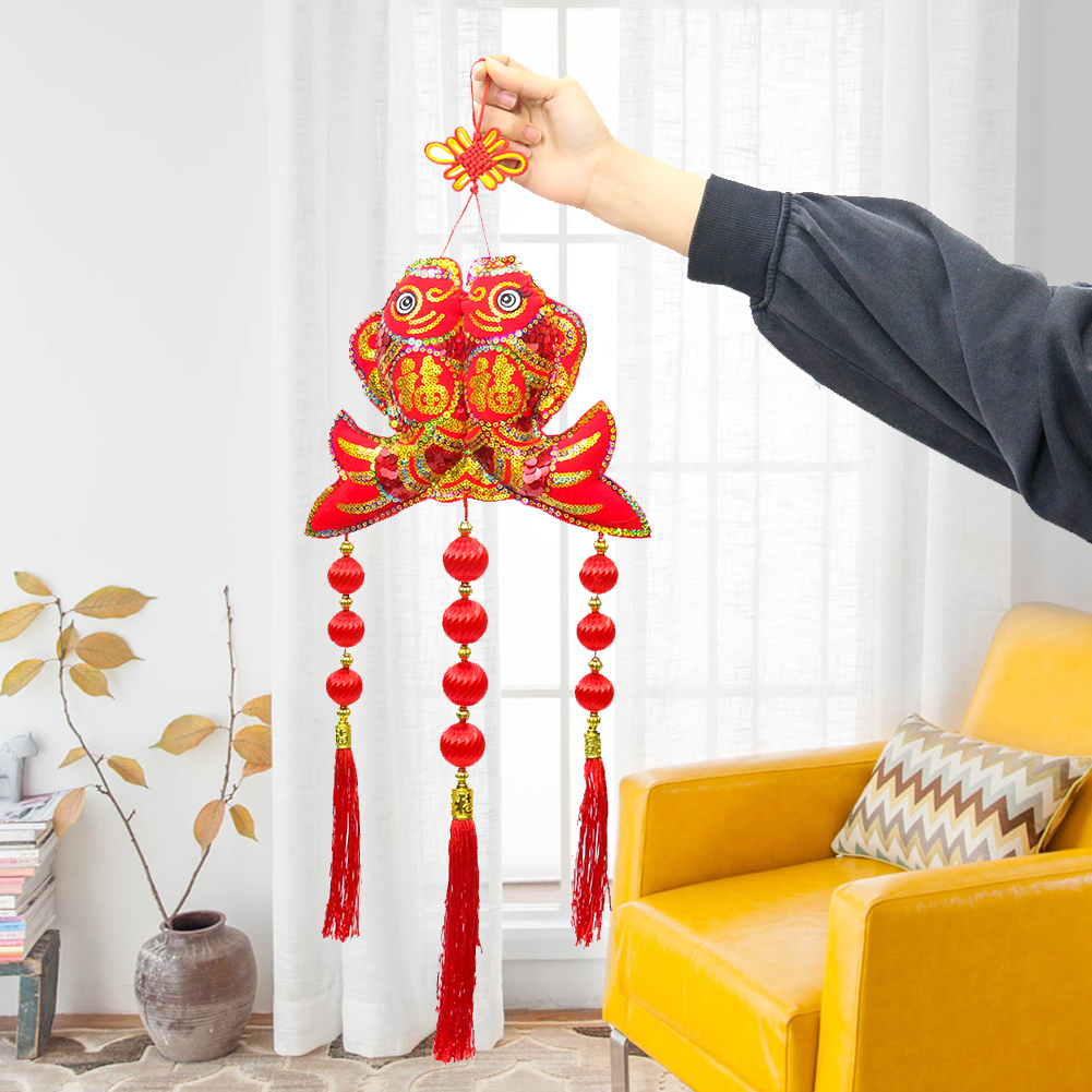 Fische Laternenschnur Frühlingsfest Dekoration Geschenk gibt mehr als jedes Jahr Anhänger Chinesischer Knoten Festival DIY Wandbehang – Detail 3