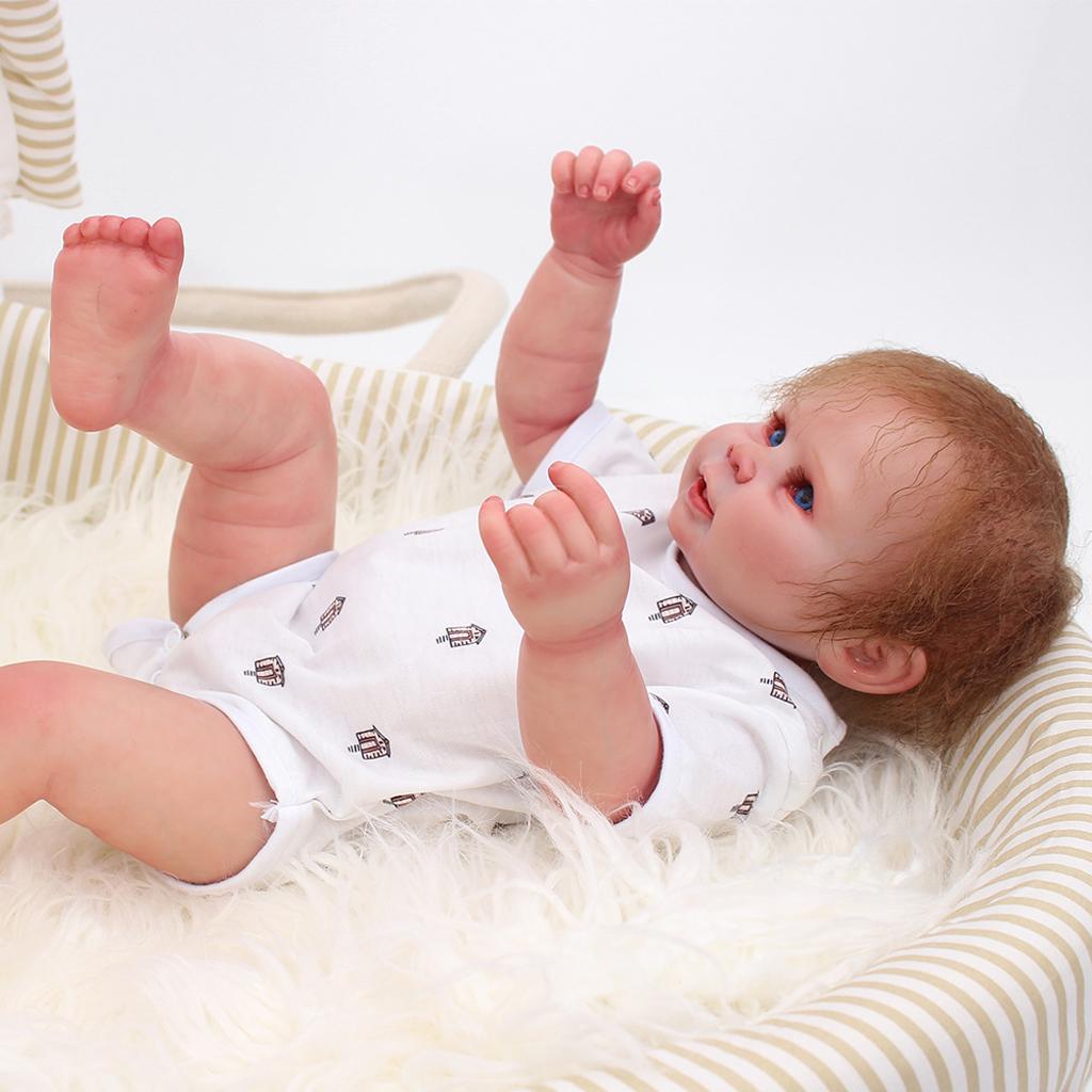 Birthday Christmas New Year Gift – Very Vivid 20inch Reborn Doll Full Vinyl Newborn Baby Boy Doll Kids Bath Play Toy