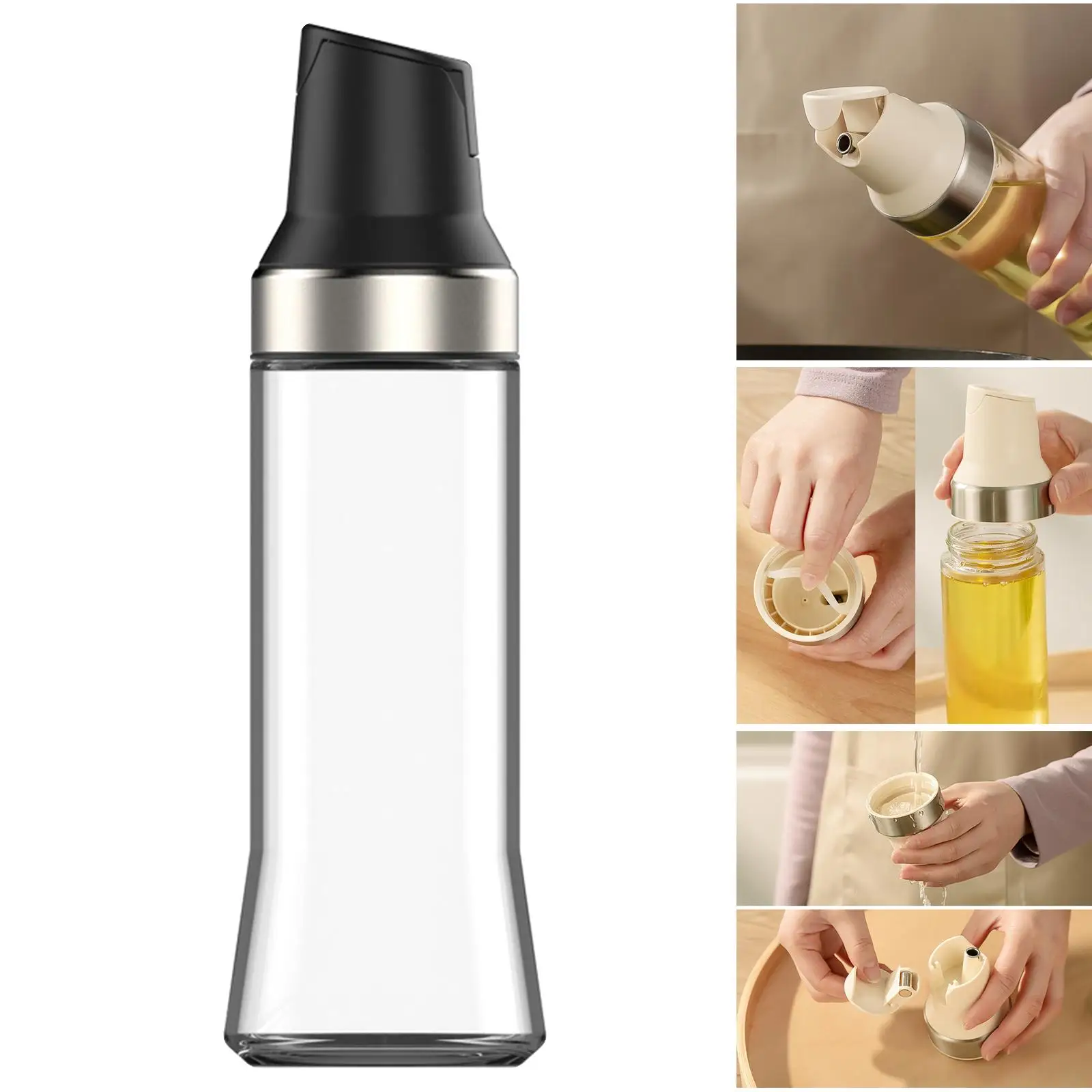 Olive Oil Dispenser 500ml Leakproof Easy Cleaning for Kitchen BBQ BPA Free