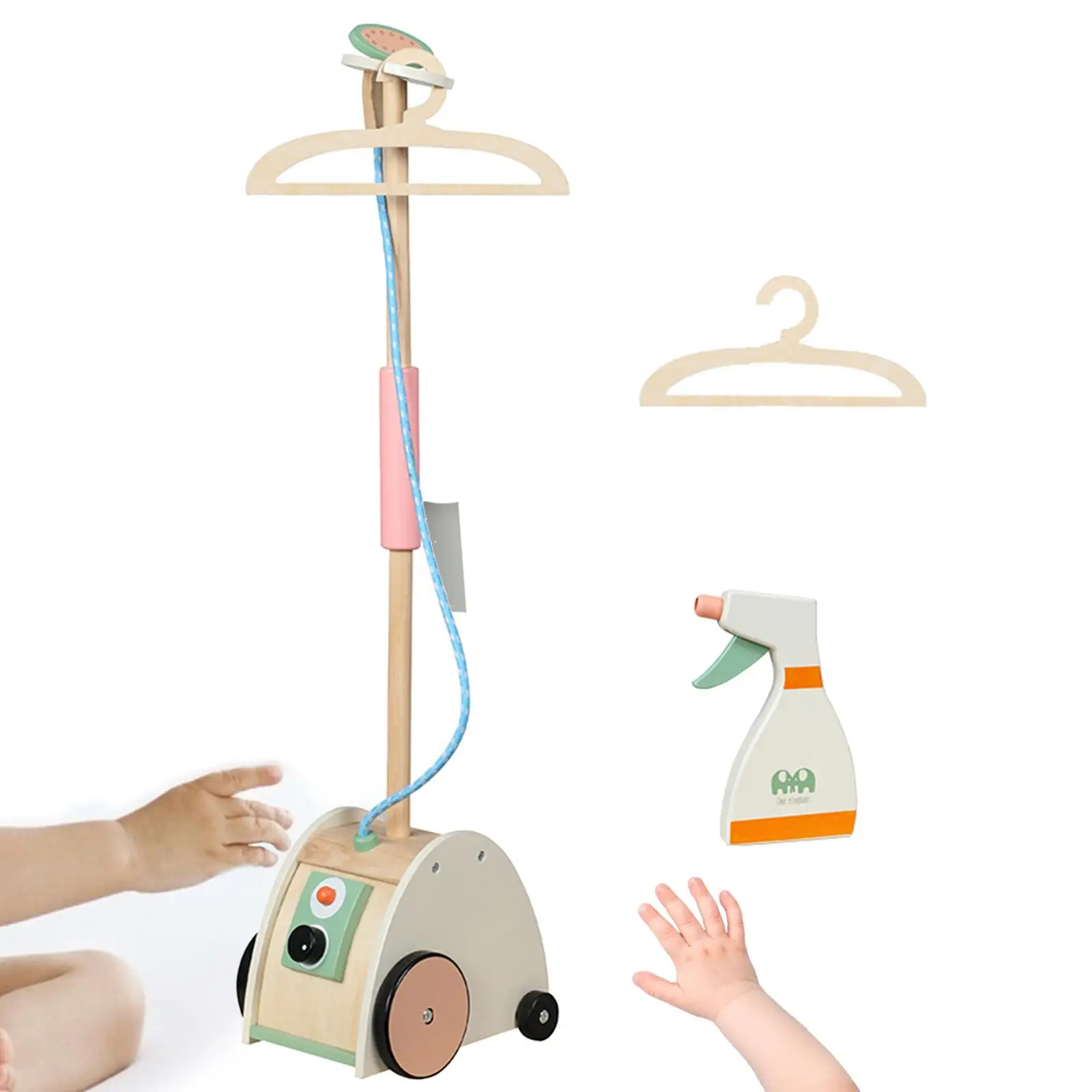 Mini Housekeeping Playset Realistic Educational Toy Montessori Durable Toddler Toy Garment Steamer for Birthday Gifts Boys Girls