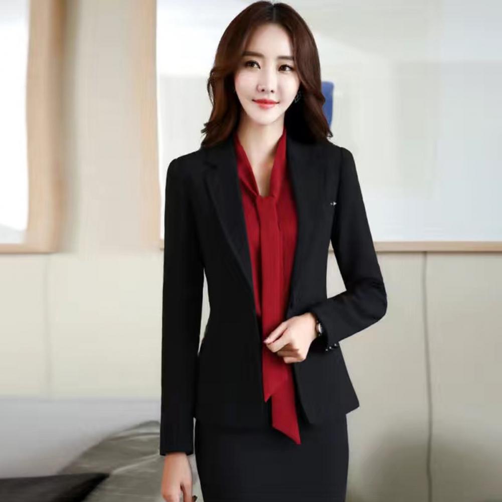 Title 8, Female Korean Casual Short Single Button Blazer...