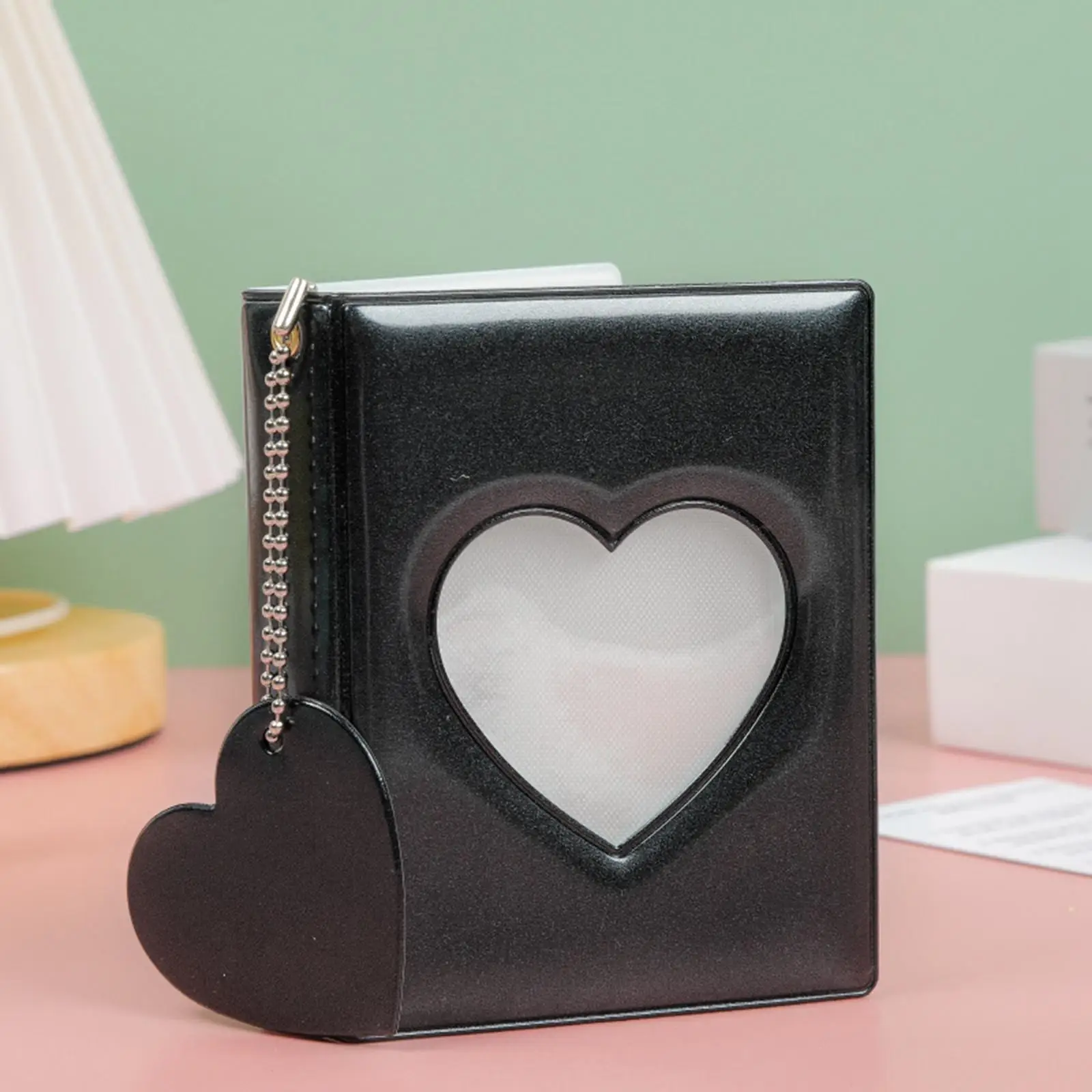 Cute 3 inch Photo Card Holder Heart Love Hollow Photocard Binder Mini Album for Instant Camera Business Card Film Ticket