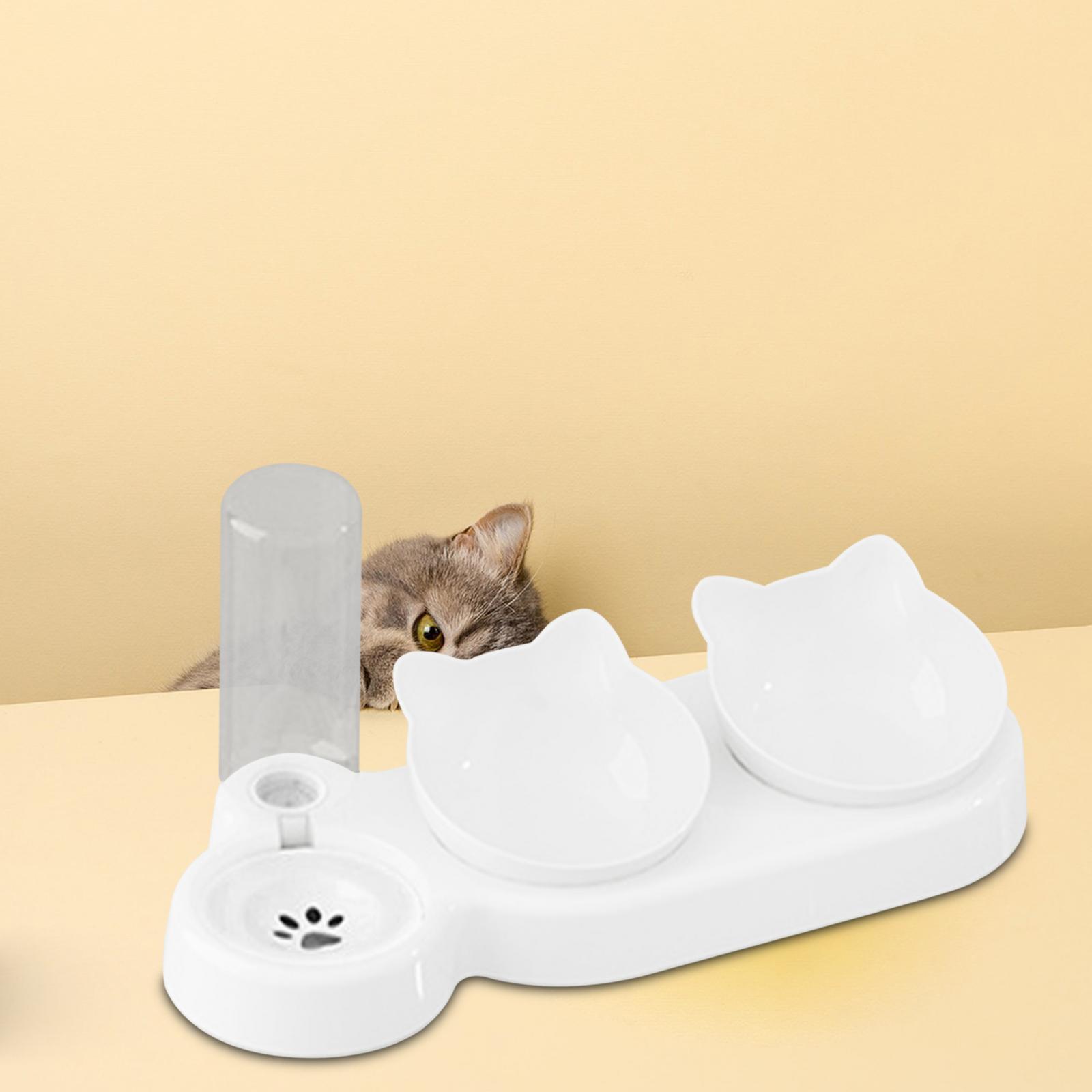 3 in 1 Dog Cat Bowls Water and Food Bowl Set Feeding Bowls for Small or Medium Size Dogs Cats Kitten Pets Supplies Drinking