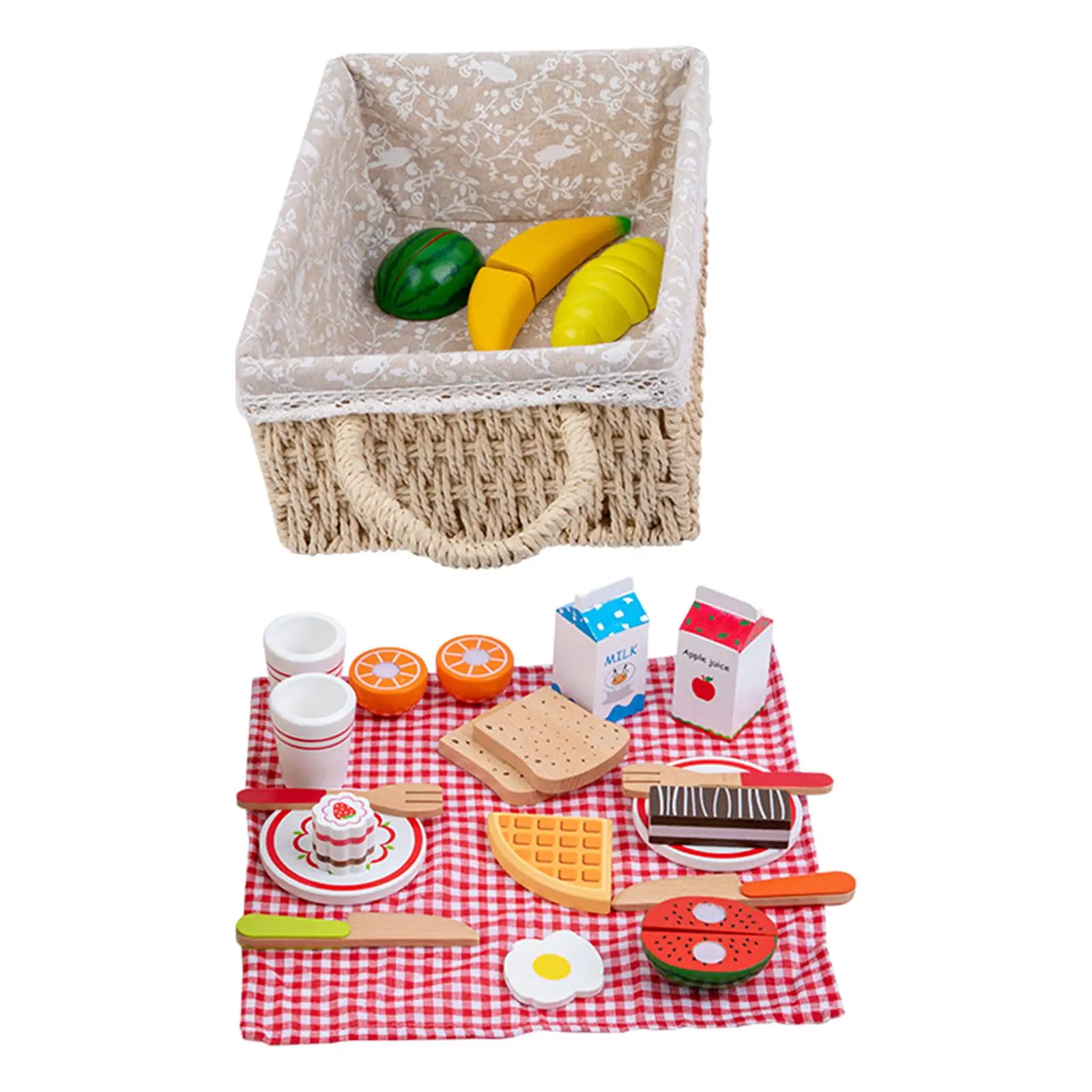 Cut Vegetable Cooking Game Set Pretend Play House Toy for Picnic Kitchen