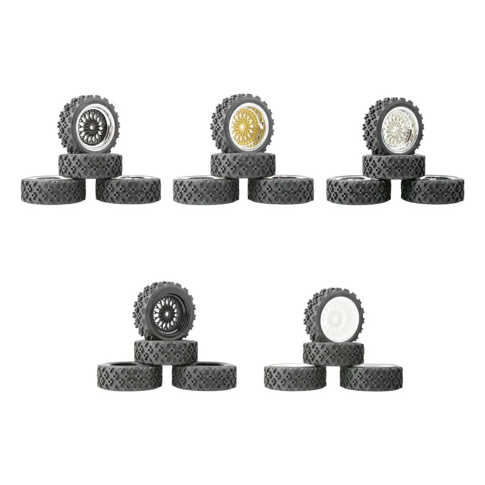 4x Wheel Rim and Rubber Tires Set Parts for Wltoys 144001 124018 124019
