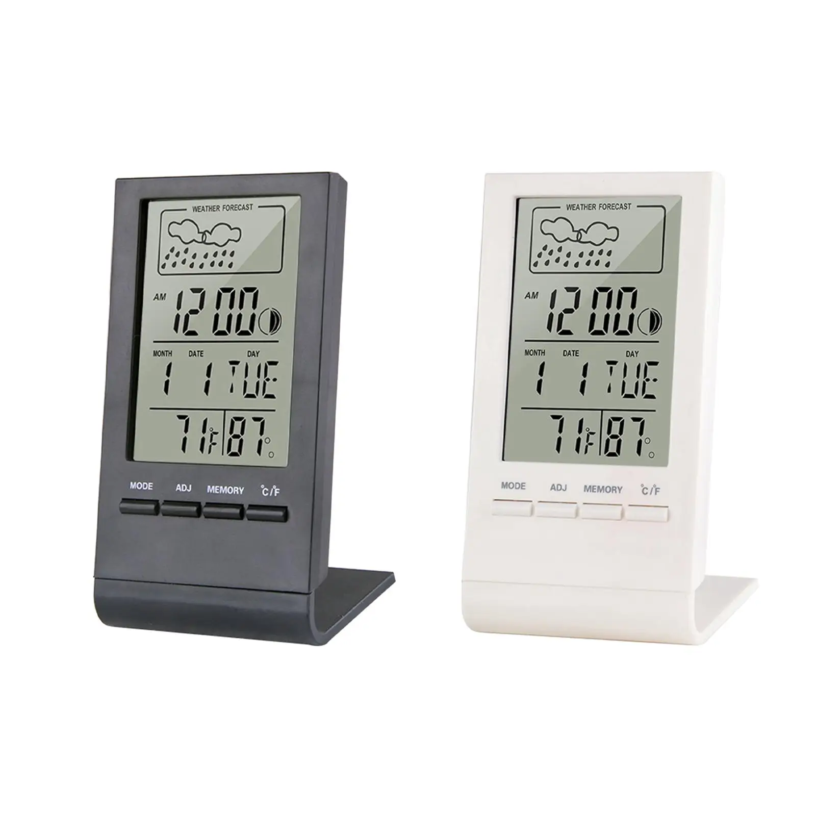 Modern Digital Alarm Clock Temperature Humidity Battery Operated Baby Room