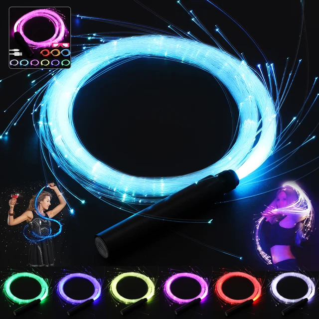 LED Glasfaser Bühnen licht Peitsche USB wiederauf ladbare Tanz peitsche 10  Farben 36 Lichteffekt kreative optische Licht für Party tanzen - AliExpress