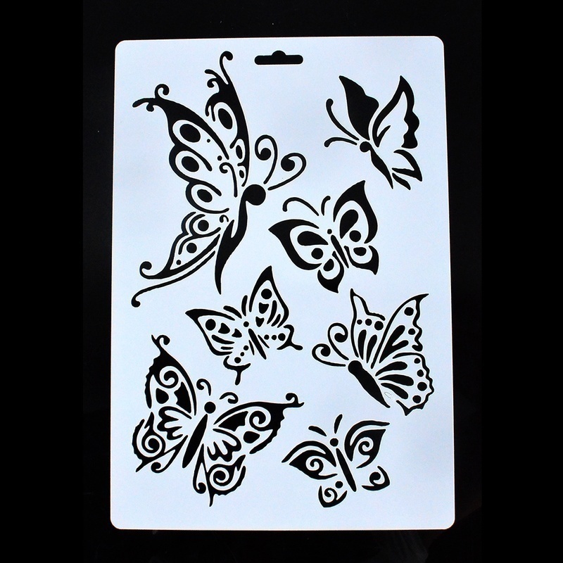 Description Picture 3 of item3PCS Butterfly Stencils for Wall Painting DIY Scrapbooking Photo Album Paper Card Making Craft Decorative Embossing Template