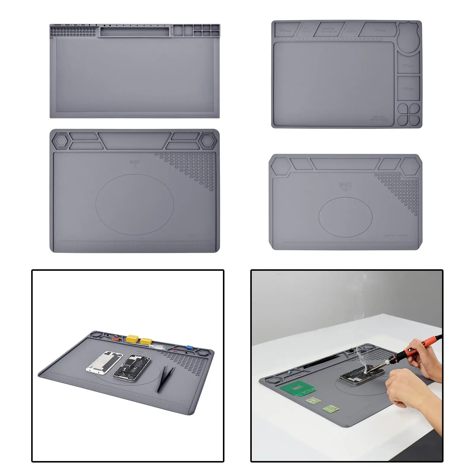 Silicone Desk Mat Heat Insulation Repair Work Anti Static ESD Station 4-Size