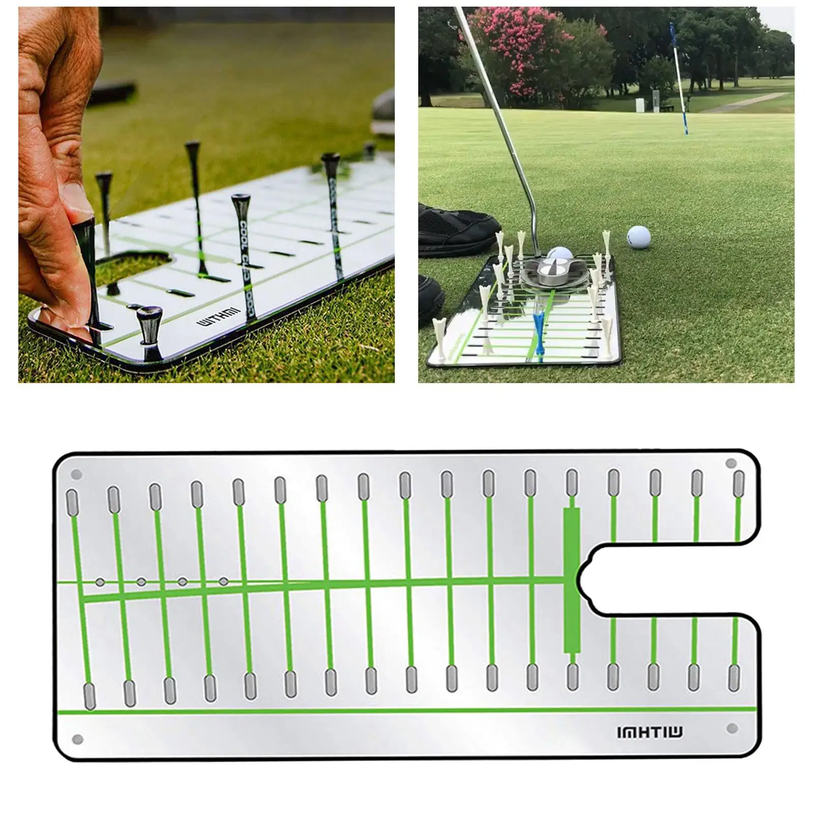 Portable Golf Putting Alignment Mirror Golf Swing Training Aid Learning Device