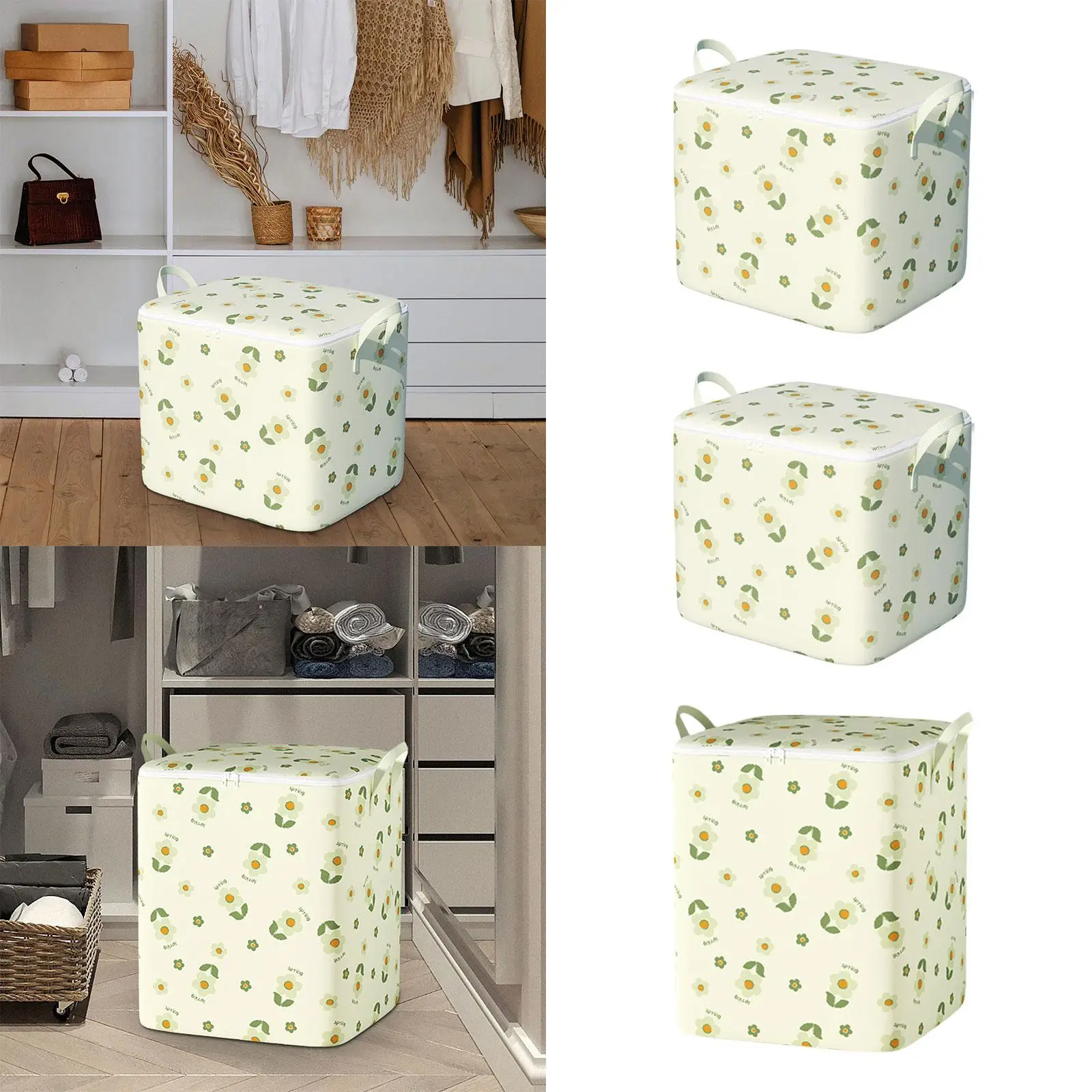 Clothes Storage Bag Blanket Storage Bag Lightweight Box Reinforced Handle Storage Organizer Storage Bin for Blanket Pillows