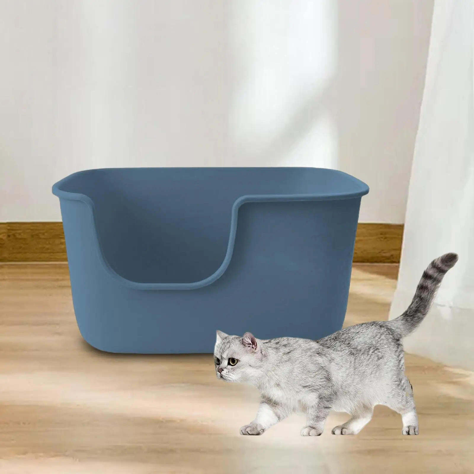 High Sided Cat Litter Boxs Large Pan Splashproof Cat Pet Supplies Kitten Potty Pan for Kitten Kitty Indoor Cats Rabbit Hamsters