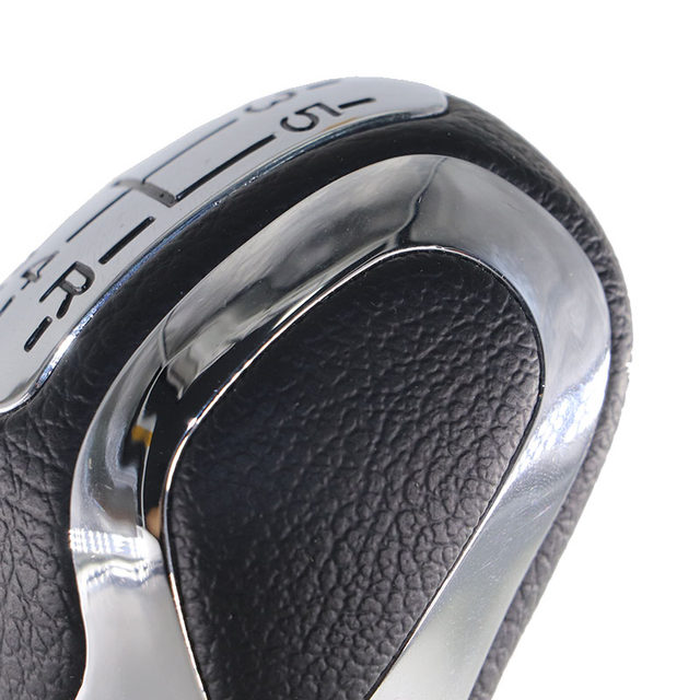 Pommeau Levier Vitesse 5 Vitesses Pour Peugeot 208/Citroën C3 - Similicuir, Base ABS Chromé