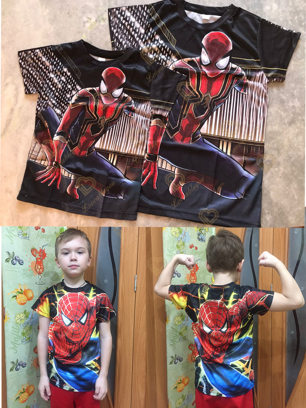 S359a45f6364c48f8a25f8fd0d1d574c1N 2023 New Boy Spiderman T-shirt Summer Short-sleeved Children's Sportswear Baby Kids Clothes Spiderman Fashion 3-16 Years Old