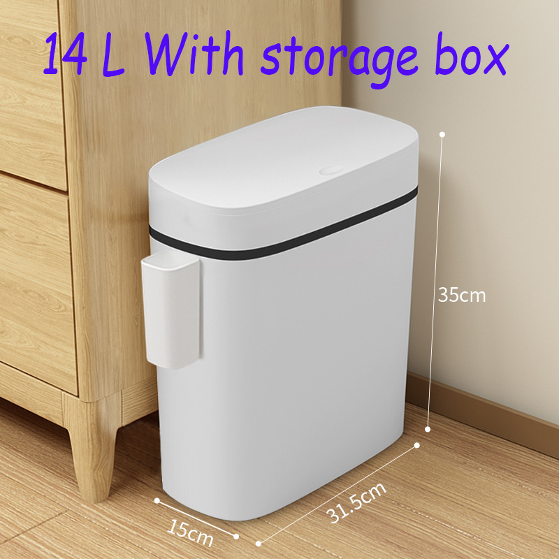 Title 26, 14L Bathroom Waste Bins Press type trash can wi...