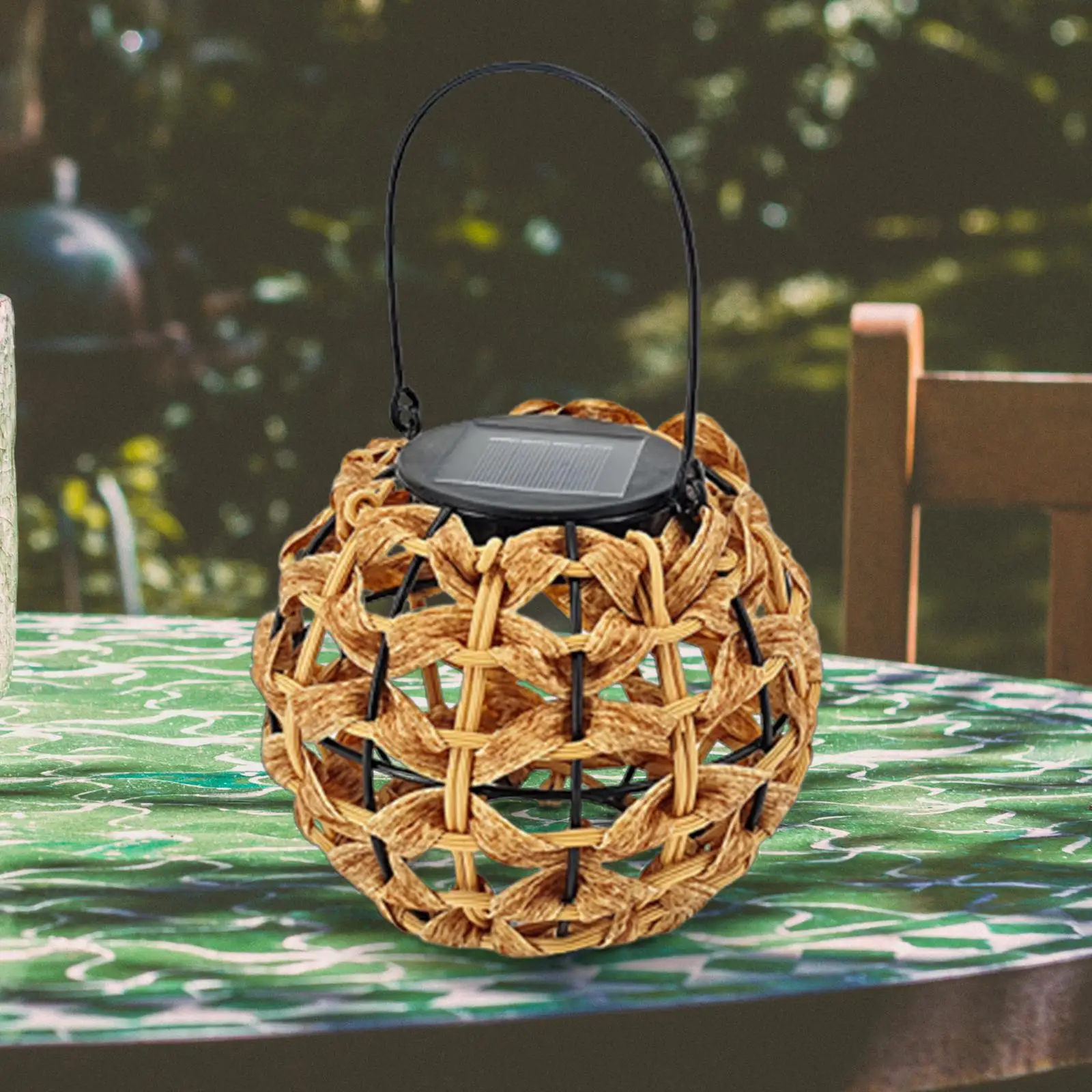 Outdoor Solar Lanterns with Handle Rustic Ornament Solar Lights Table Lamp Landscape Lighting for Porch Balcony Patio Lawn Yard