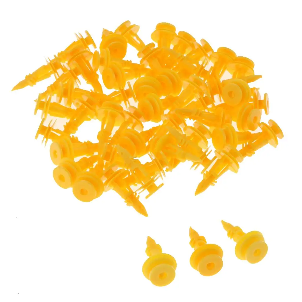 50PCS Tail Door  Panel Clips Retainer  Yellow