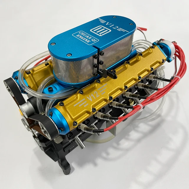 49,89 ccm v12 Viertakt-Benzinmotor mit Getriebe-Metall-Verbrennungs motor,  geeignet für modifiziertes RC-Auto-Spielzeug für Erwachsene - AliExpress