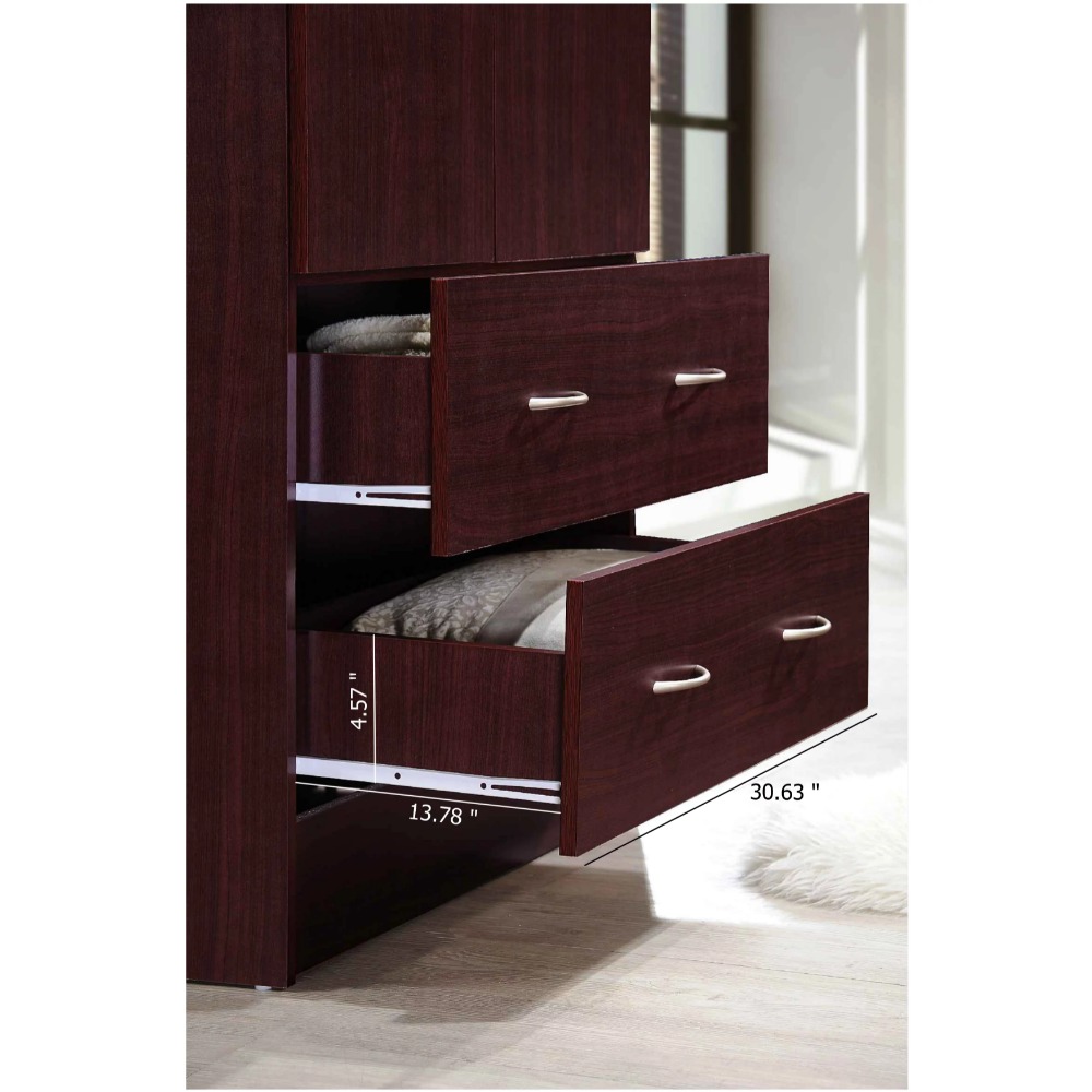 Title 6, Hodedah Two Door Wardrobe with Two Drawers and ...