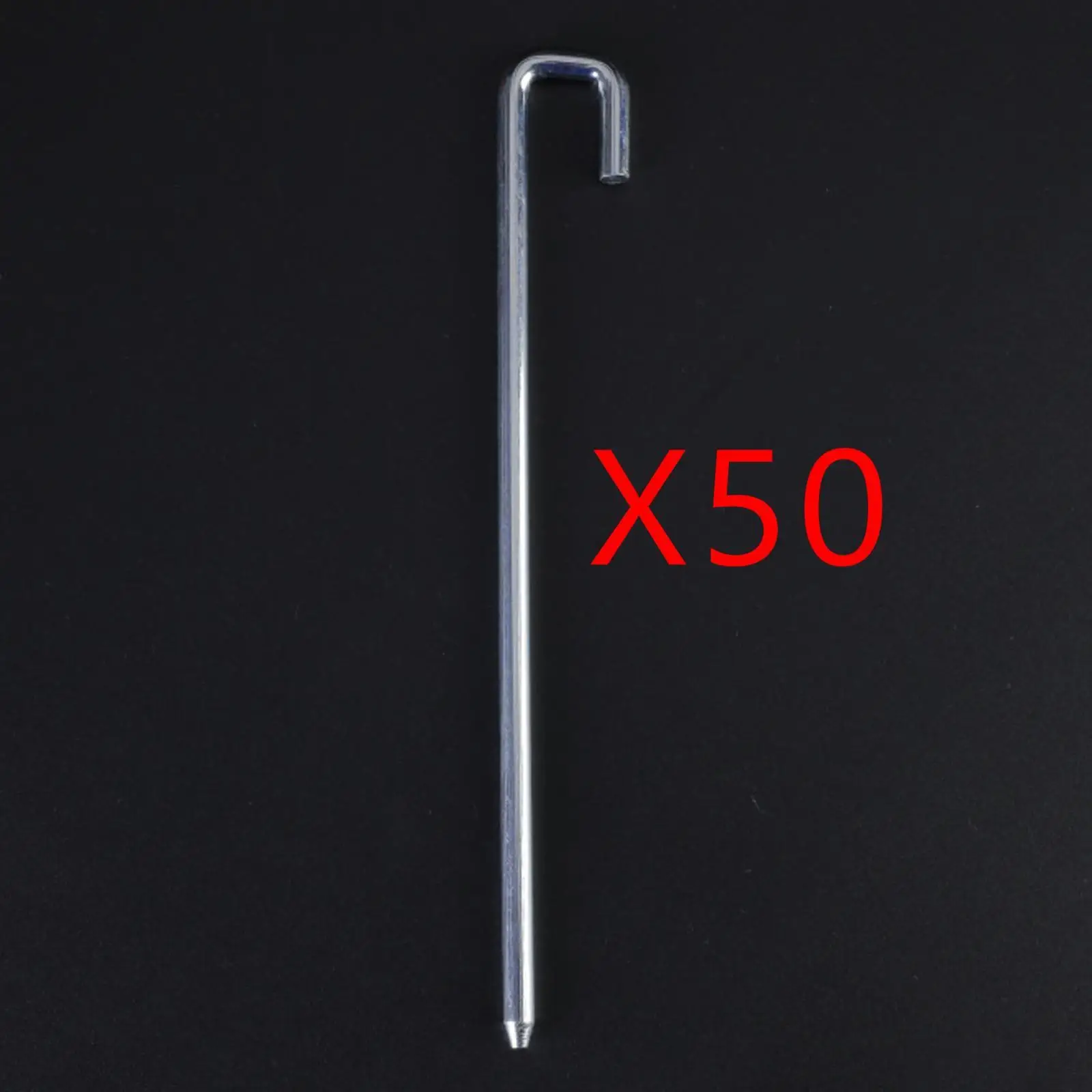 50 Pieces Tent Pegs 250mm Tent Nails U Shape Hook Aluminum Accessory for Trampolines, Sheds Multipurpose Durable Ground Spikes