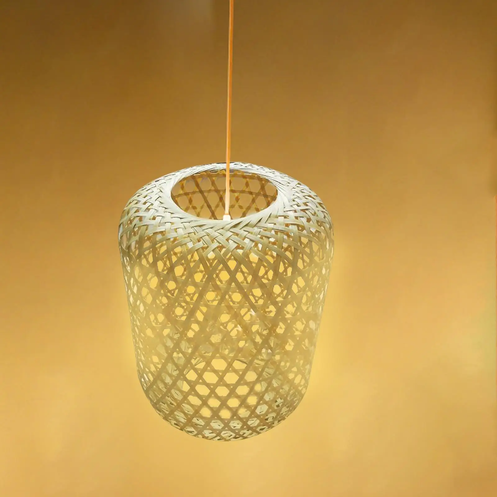 Bamboo Lamp Shade Ceiling Light Fixture Hanging Pendant Light Cover Lanterns Decoration Decorative Chandelier for Office Dorm