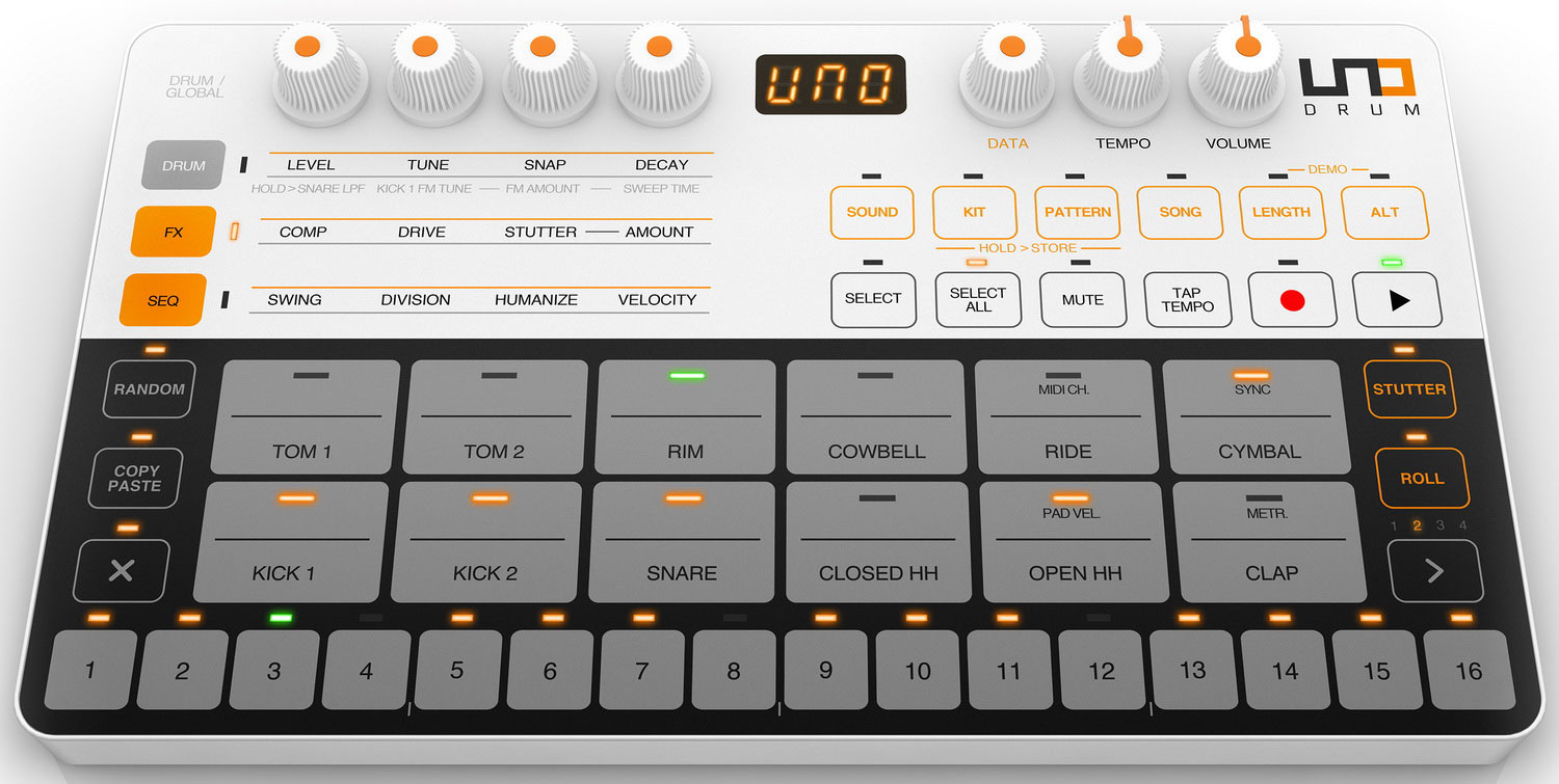 Драм-машины, секвенсоры, семплеры IK Multimedia UNO Drum Портативная драм- машина с аналоговым синтезом и PCM | AliExpress