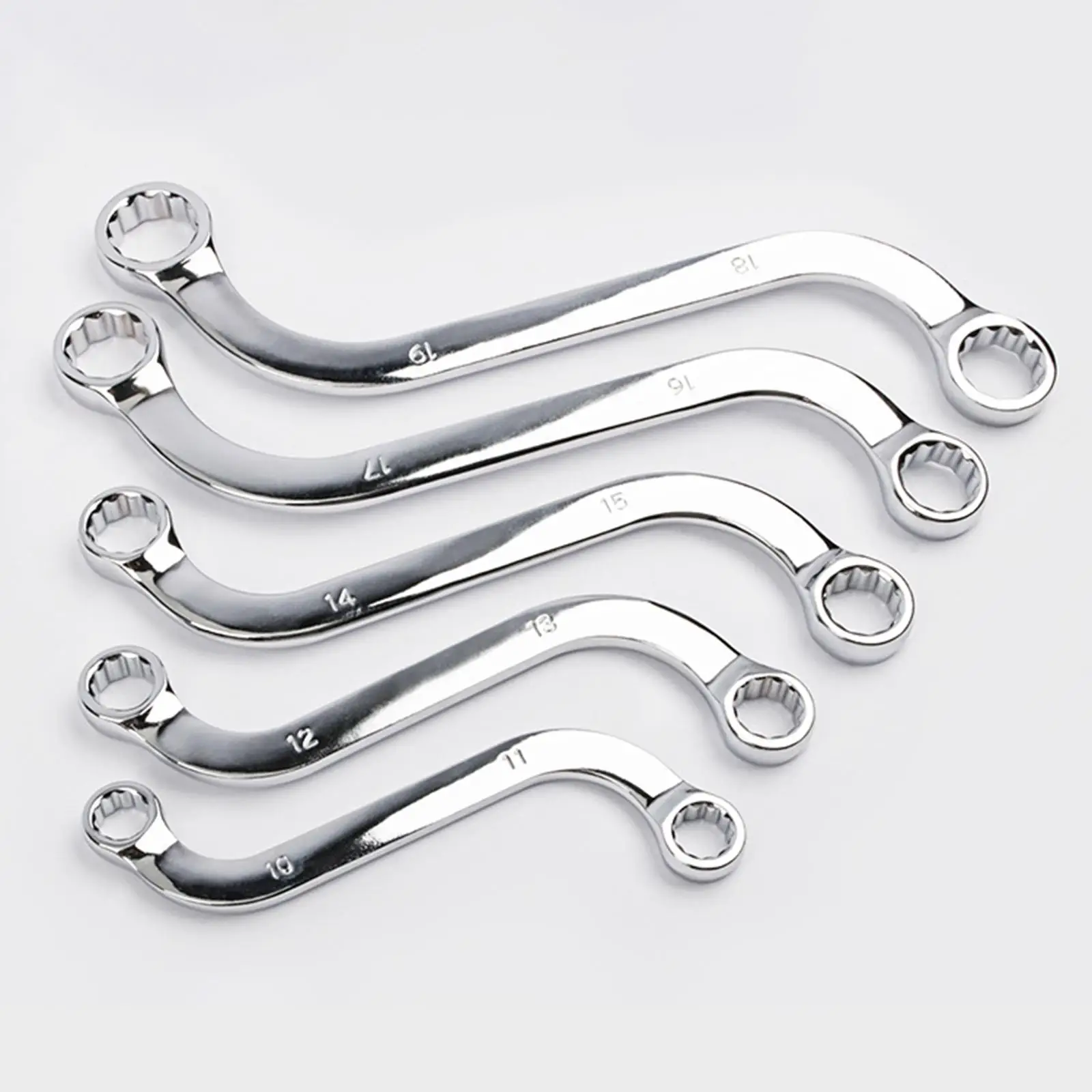 5x Multi Functional S Type Wrench Set Screw Nuts Wrench Double Sided Self Tightening for Car