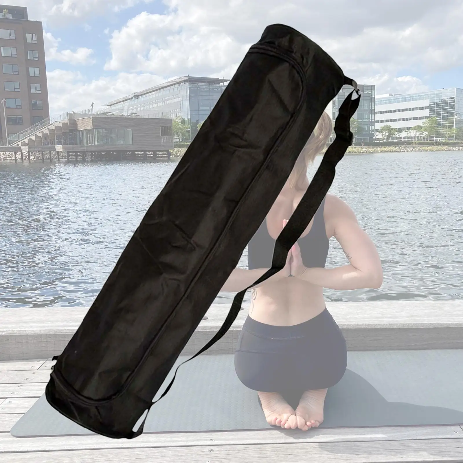 Yoga Mat Zip Gym Bag Pilates Yoga Mat Storage Bag Waterproof Yoga Mat Carrier Oxford Cloth with Adjustable Strap Foldable
