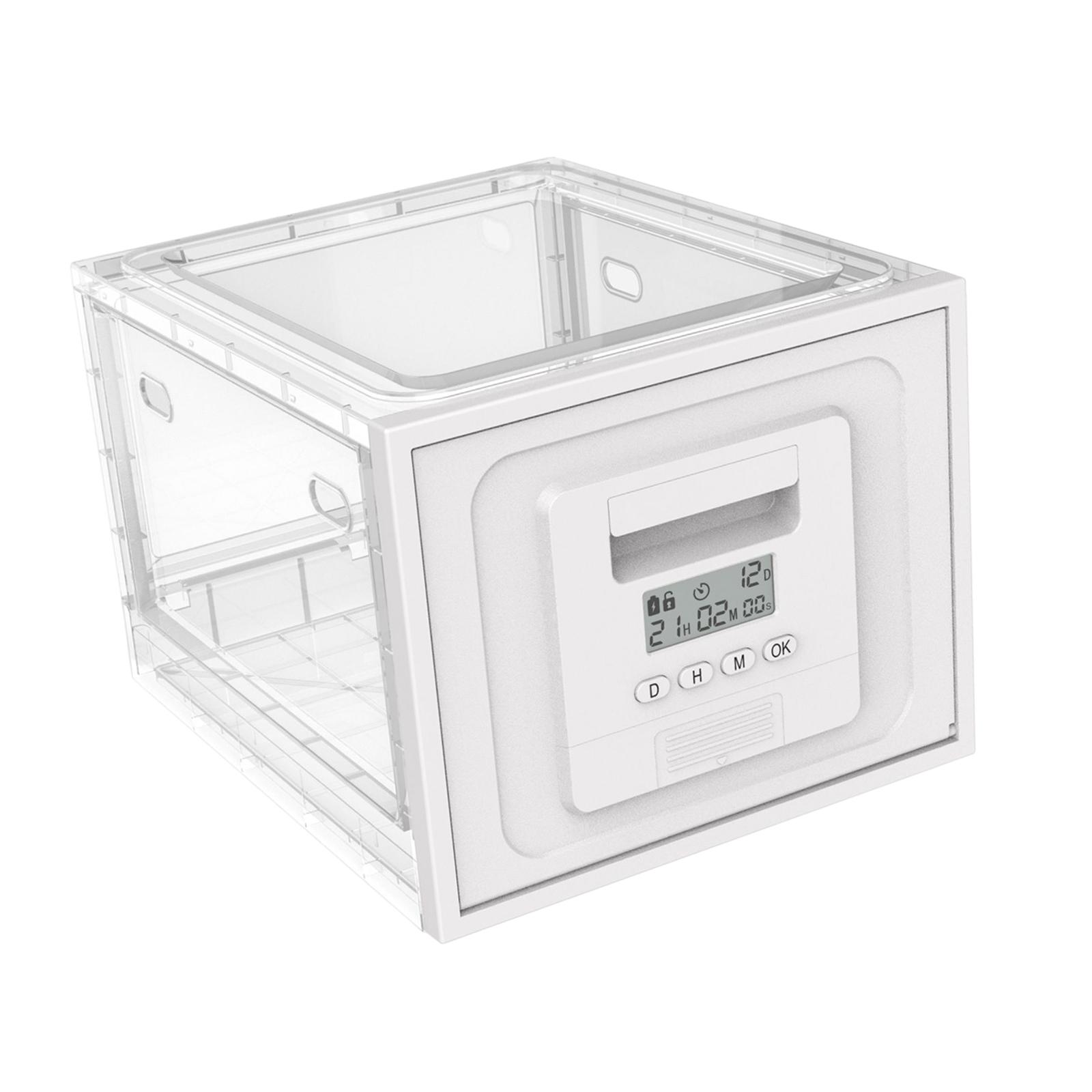 Lockable Storage Container Tablet Locked Box Lockable Storage Bins Time Locking Container for Tabletop Counter Office Home