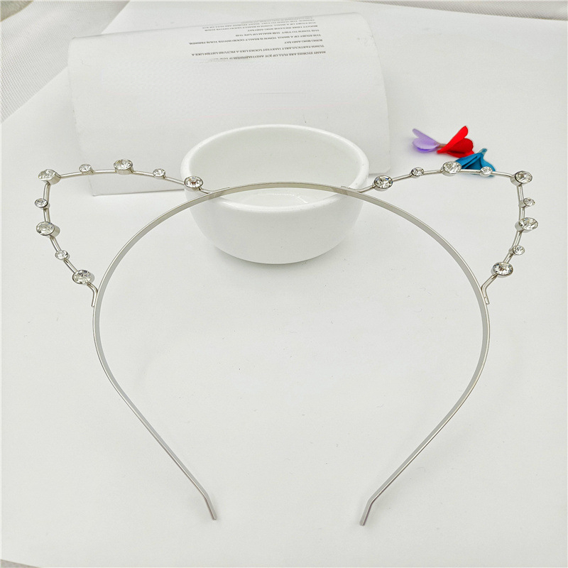 Metall-Kristall-Strass-Katzenohren, niedliche Perlen-Haarbänder, Stirnband für den täglichen Gebrauch und Party-Halloween – Detail 5