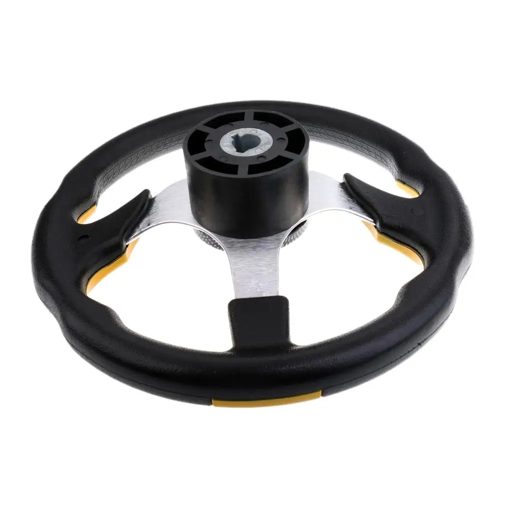 Fashion Deluxe Marine Steering Wheel for Boat Yacht Speedboat Rib Tender Dinghy - 3 Spoke, 315mm Diameter