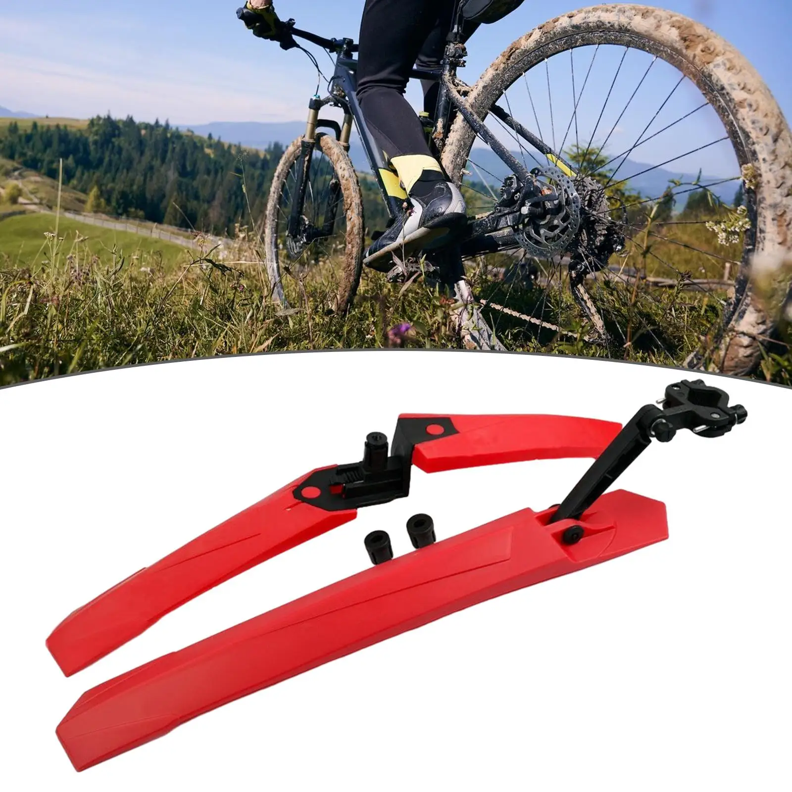 Bike Mudguard Front Rear Set Easy to Install Durable Front Rear Fenders for Outdoor Cycling Riding Mountain Bike Equipment